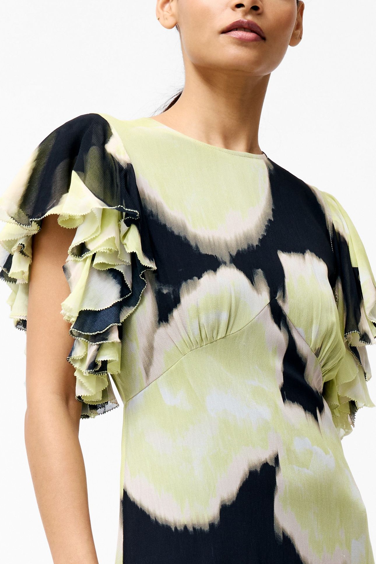 NATALIE EMINA CHIFFON MAXI DRS LIGHT LIME GREEN MUL 7