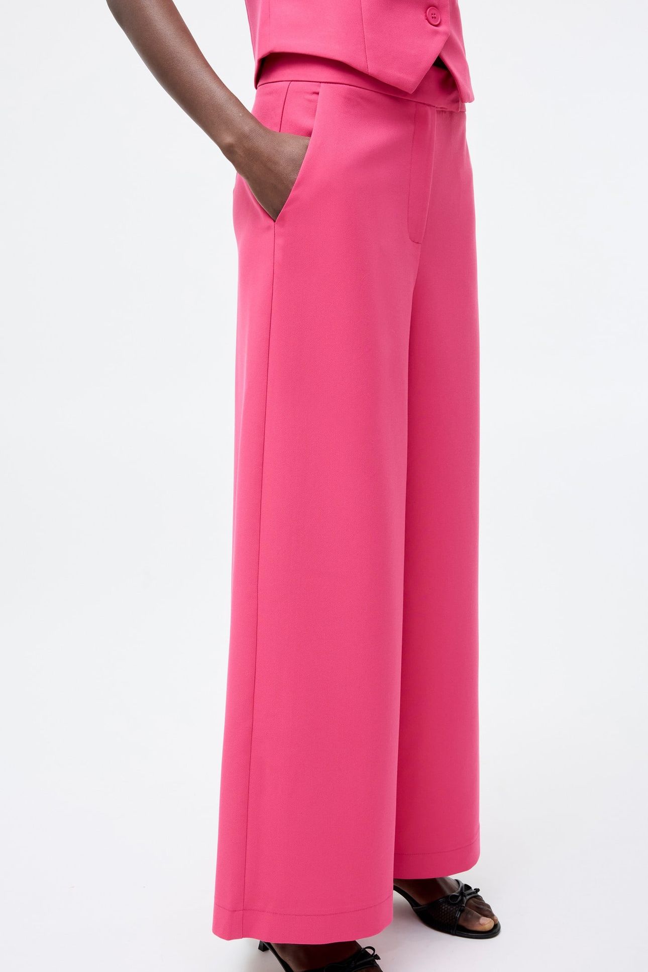 TAILORED WIDE LEG TROUSER RASPBERRY SORBET 1