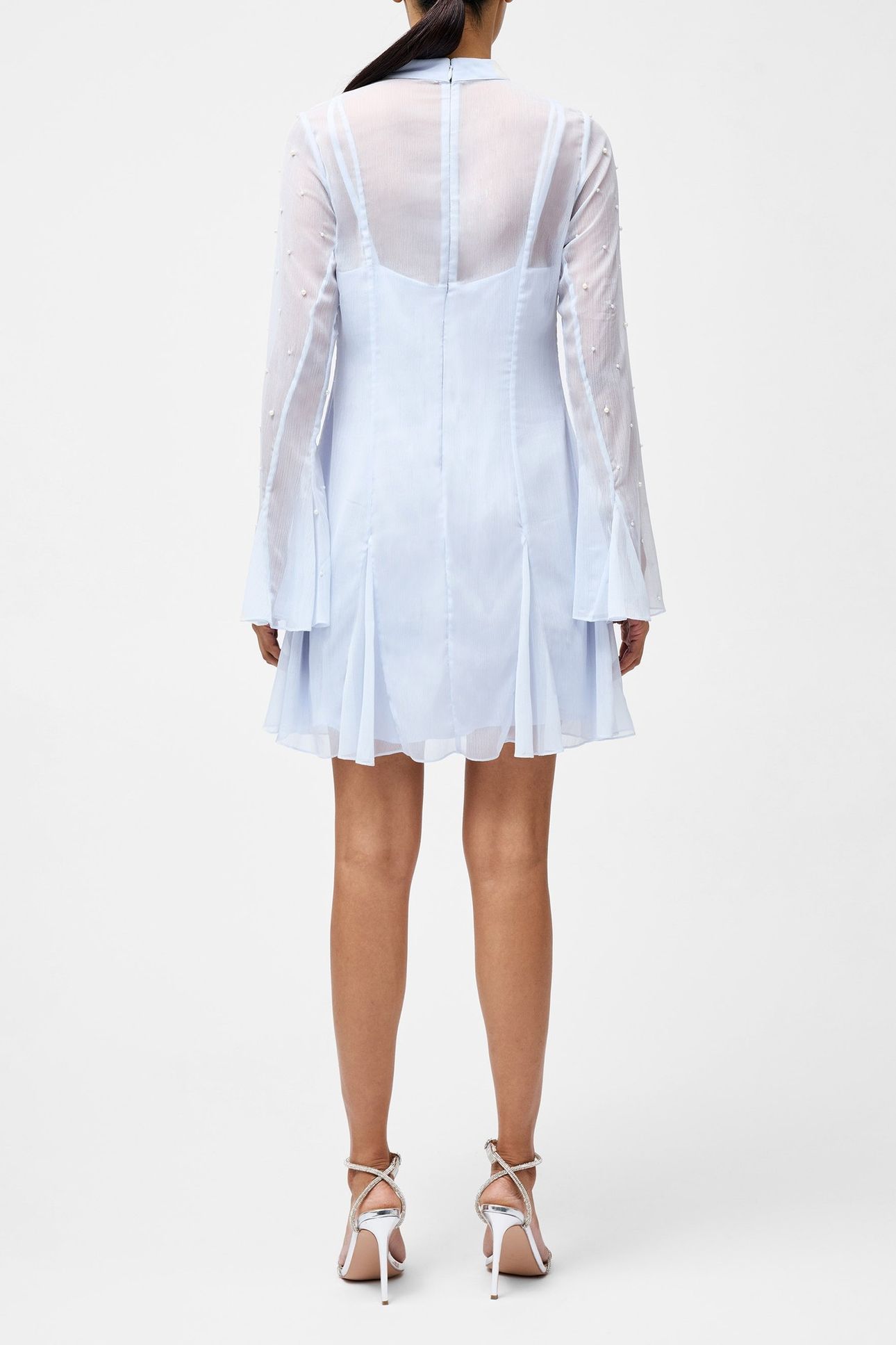 ELIZABEH CHIFFON PEARL DRESS POWDER BLUE 2
