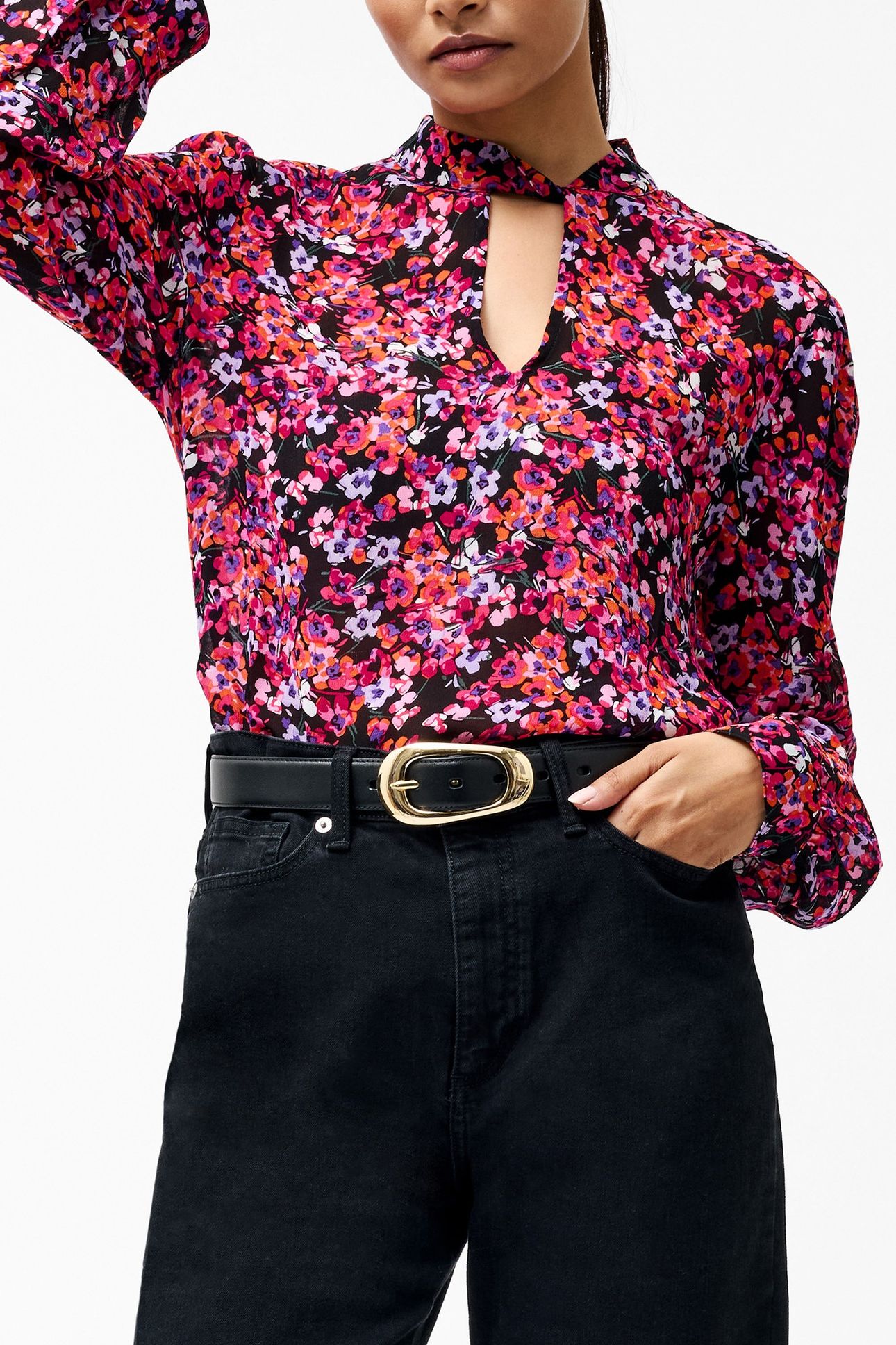 JENNIFER LS BLOUSE BLACK MULTI 1