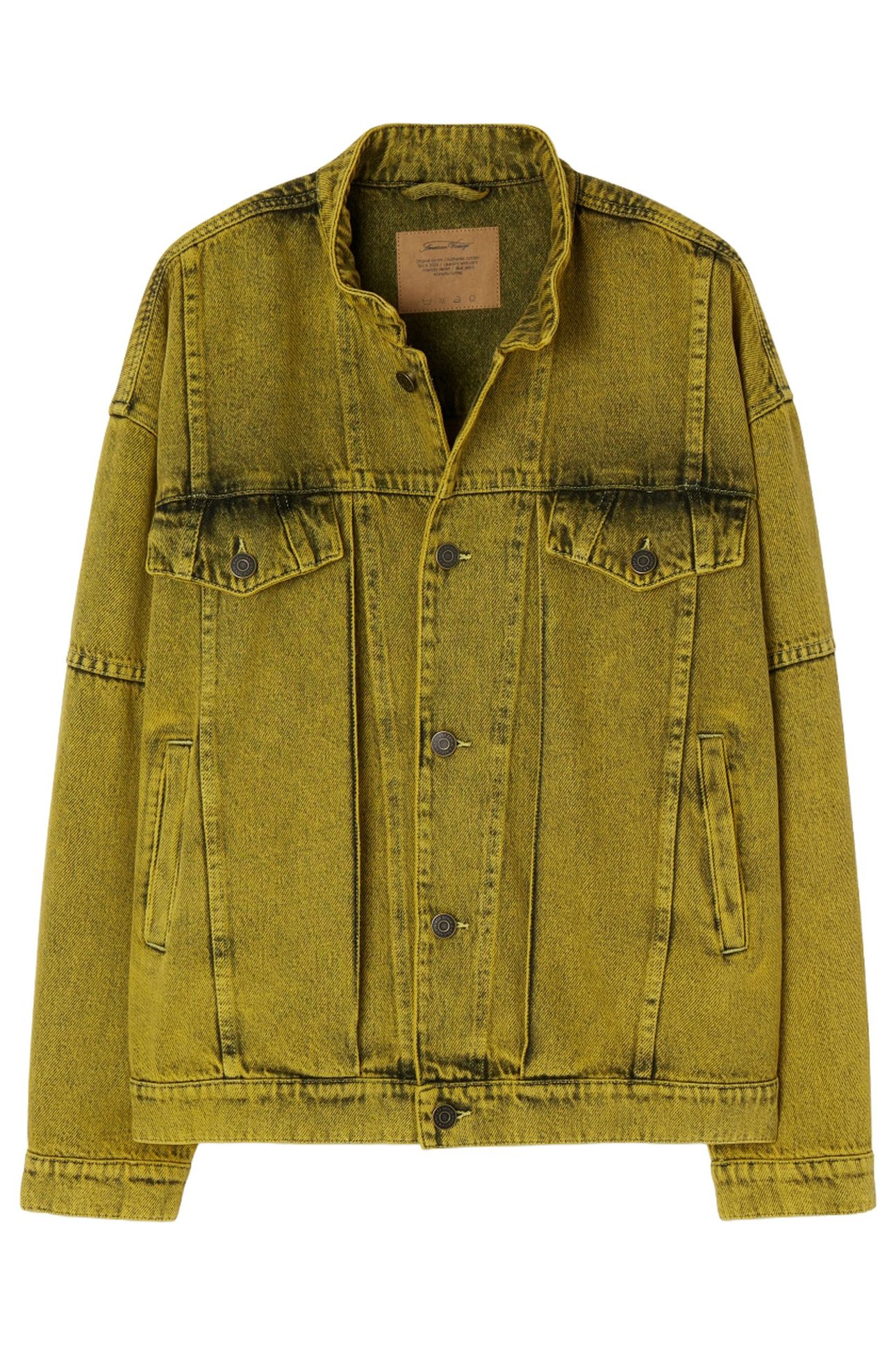 LONG-SLEEVED JACKET WITH MANDARIN COLLAR YELLOW OVERDYE 1
