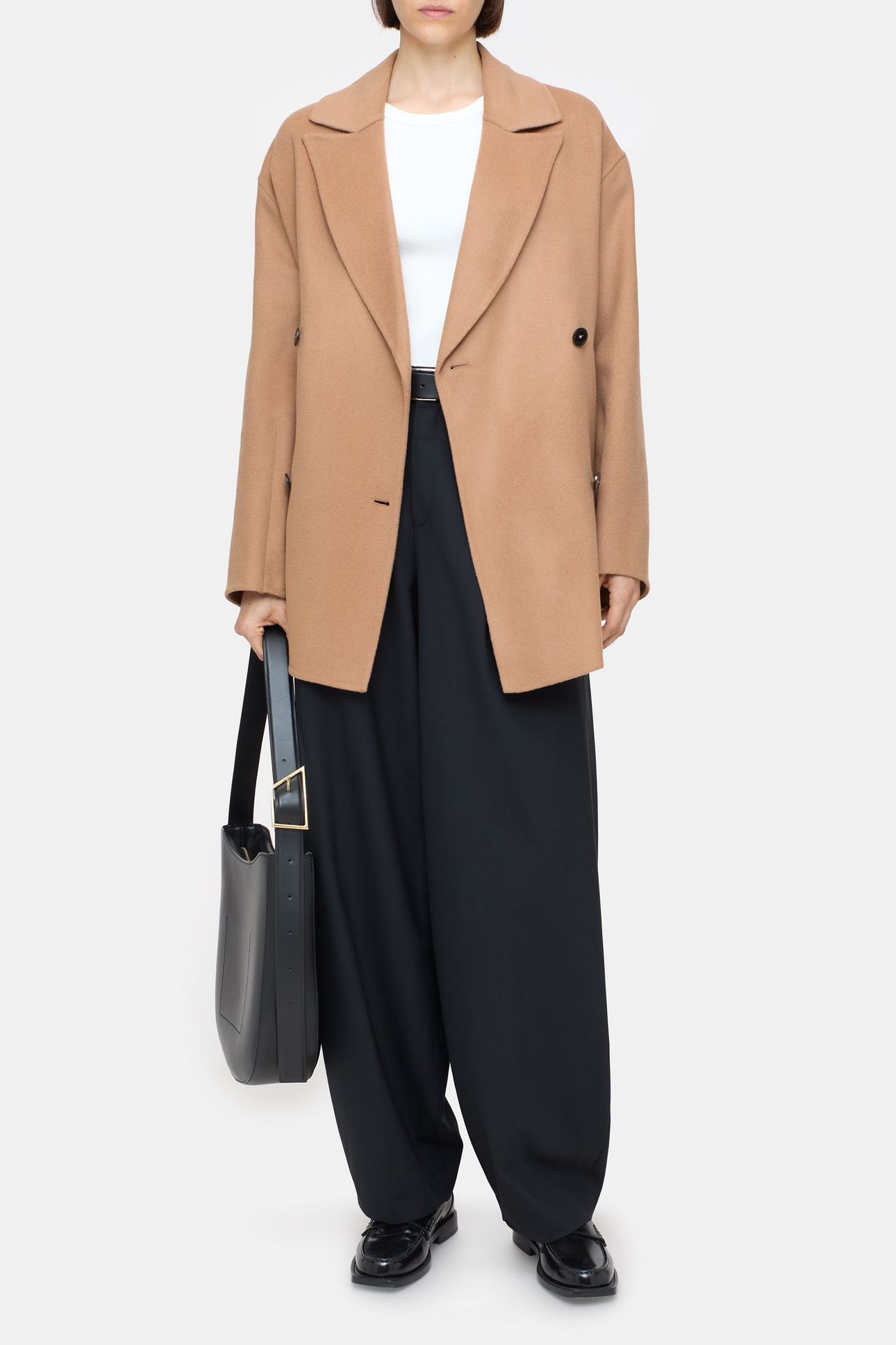 DOUBLE BREASTED COAT JACKET BISCOTTI BROWN 2