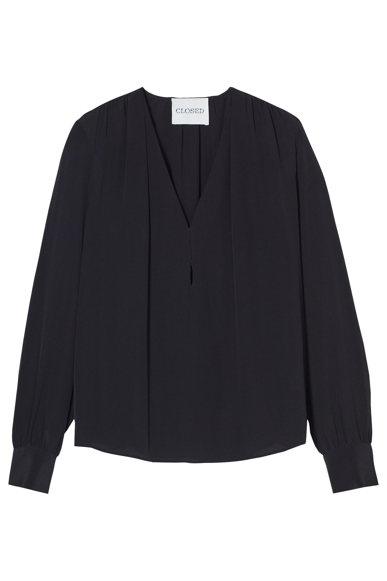 V-NECK BLOUSE SHIRT BLACK 3