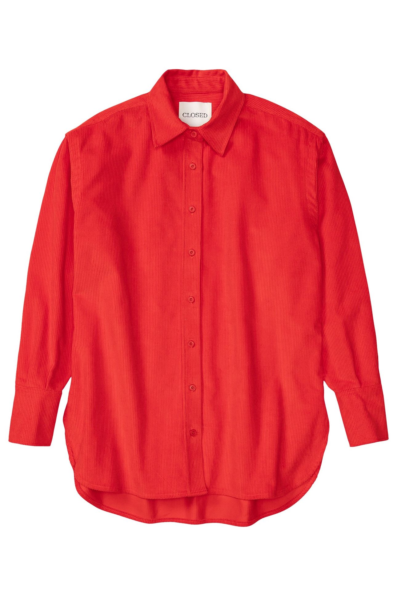CLASSY LONG CUFF BLOUSE SHIRT HIBISCUS RED 3