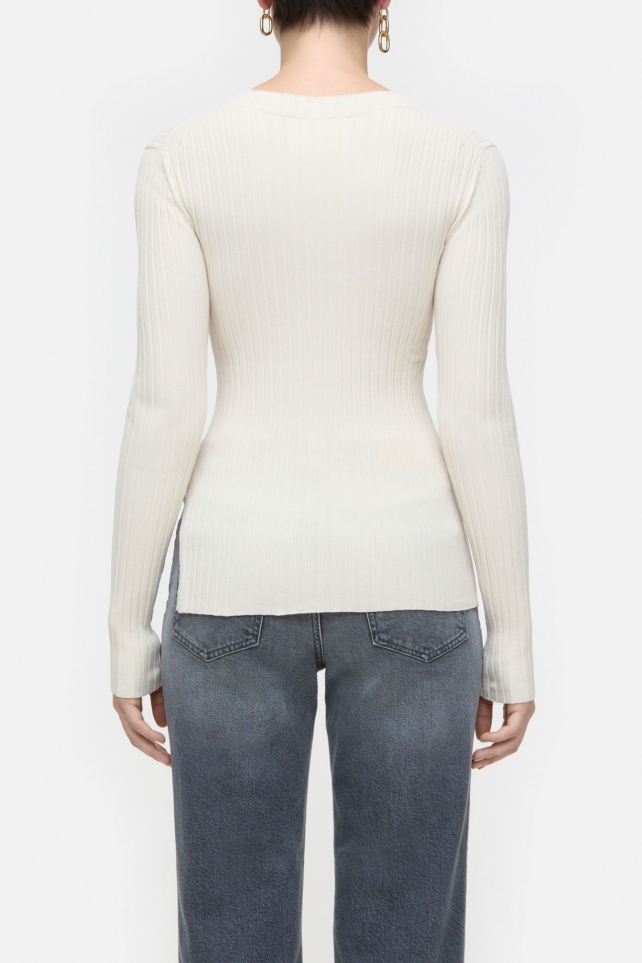 CREW NECK LONG SLEEVE KNITS RAW SILK 2