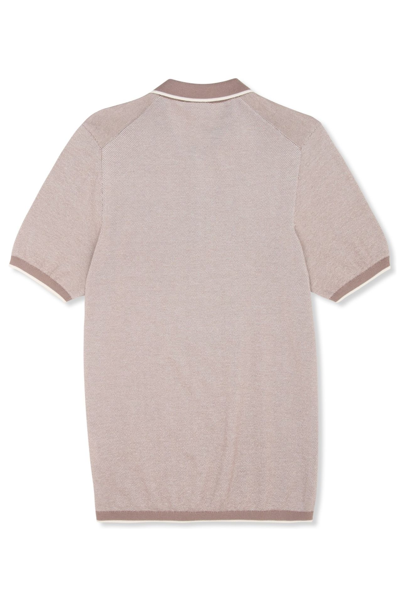 LUCINO REGULAR KNIT POLO SHIRT TAUPE GRAY MELANGE 4