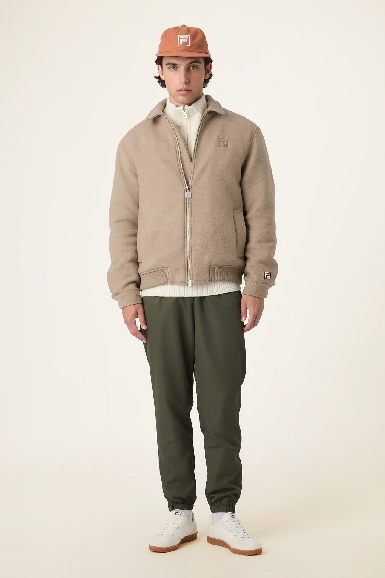 COMO REGULAR FELTED VARSITY JACKET WEATHERED TEAK 2