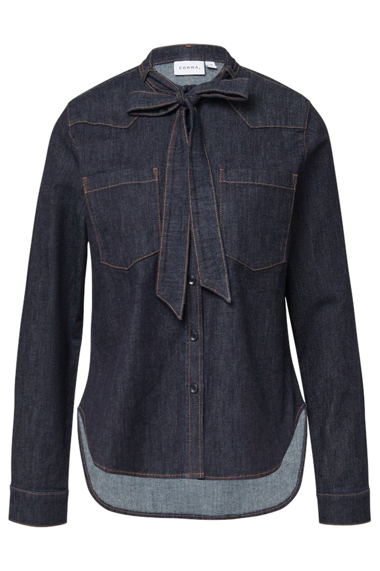 COMMA BLOUSES BLUE DENIM 4