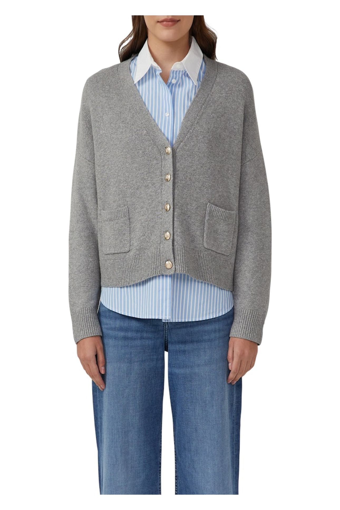 S.OLIVER CARDIGAN GREY/BLACK 1
