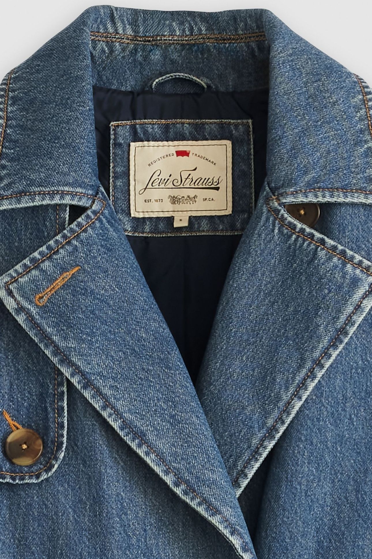 SPADE LIGHTWEIGHT TRENCH COAT DARK INDIGO 6