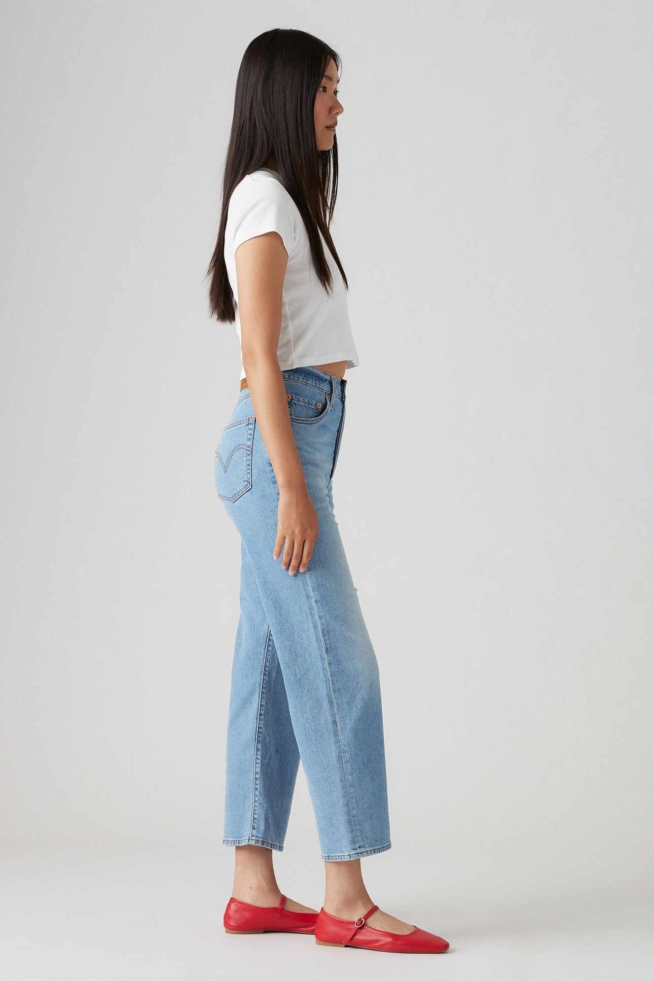 RIBCAGE STRAIGHT ANKLE COTTON LINEN JEANS MED INDIGO 5