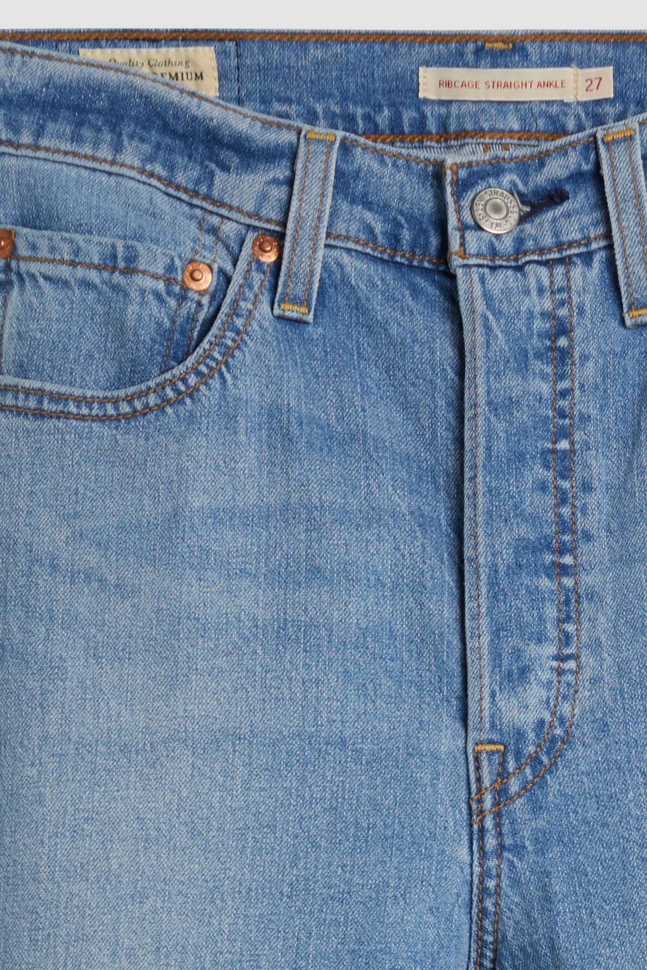 RIBCAGE STRAIGHT ANKLE COTTON LINEN JEANS MED INDIGO 8