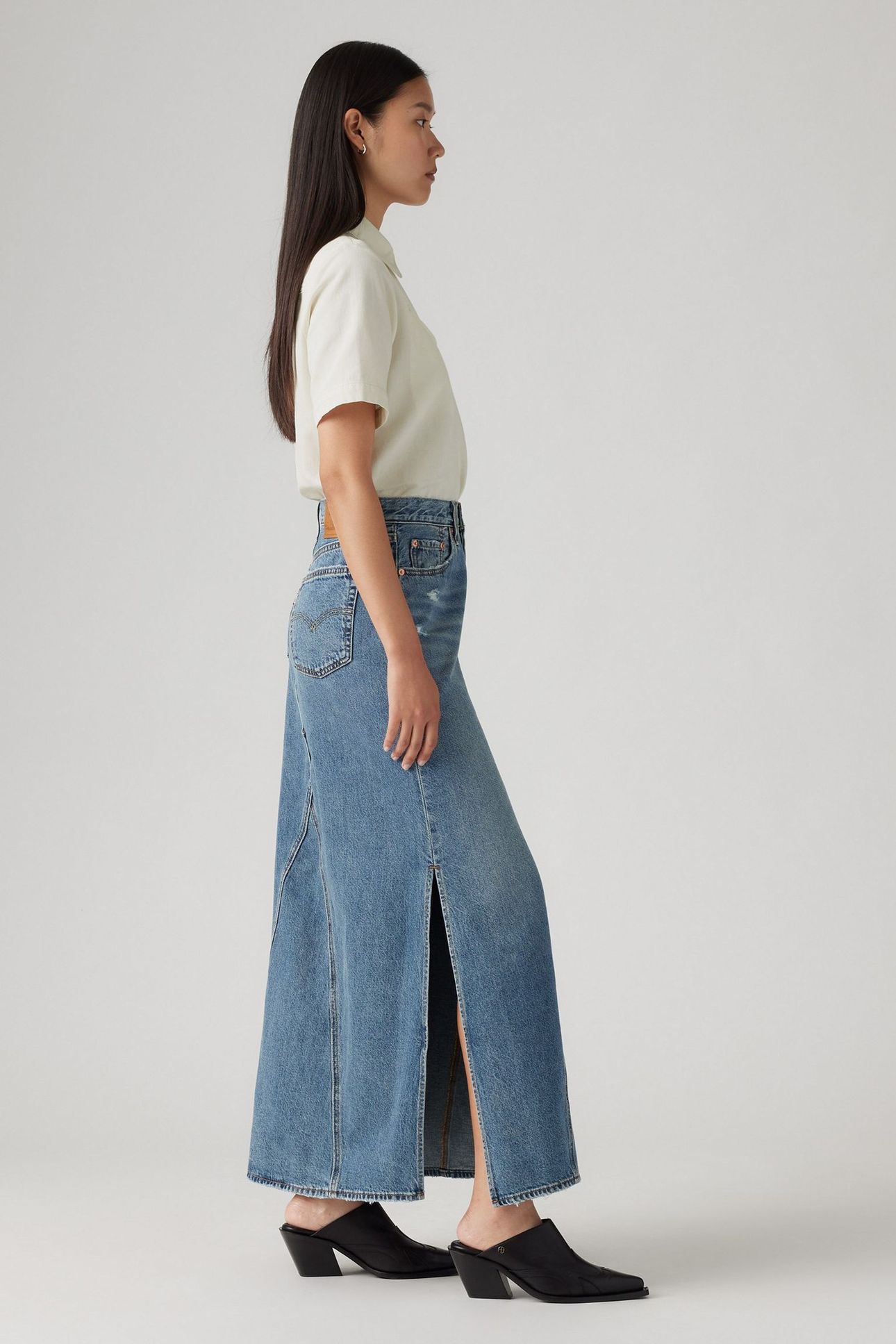 LONG ICON SKIRT MED INDIGO 3