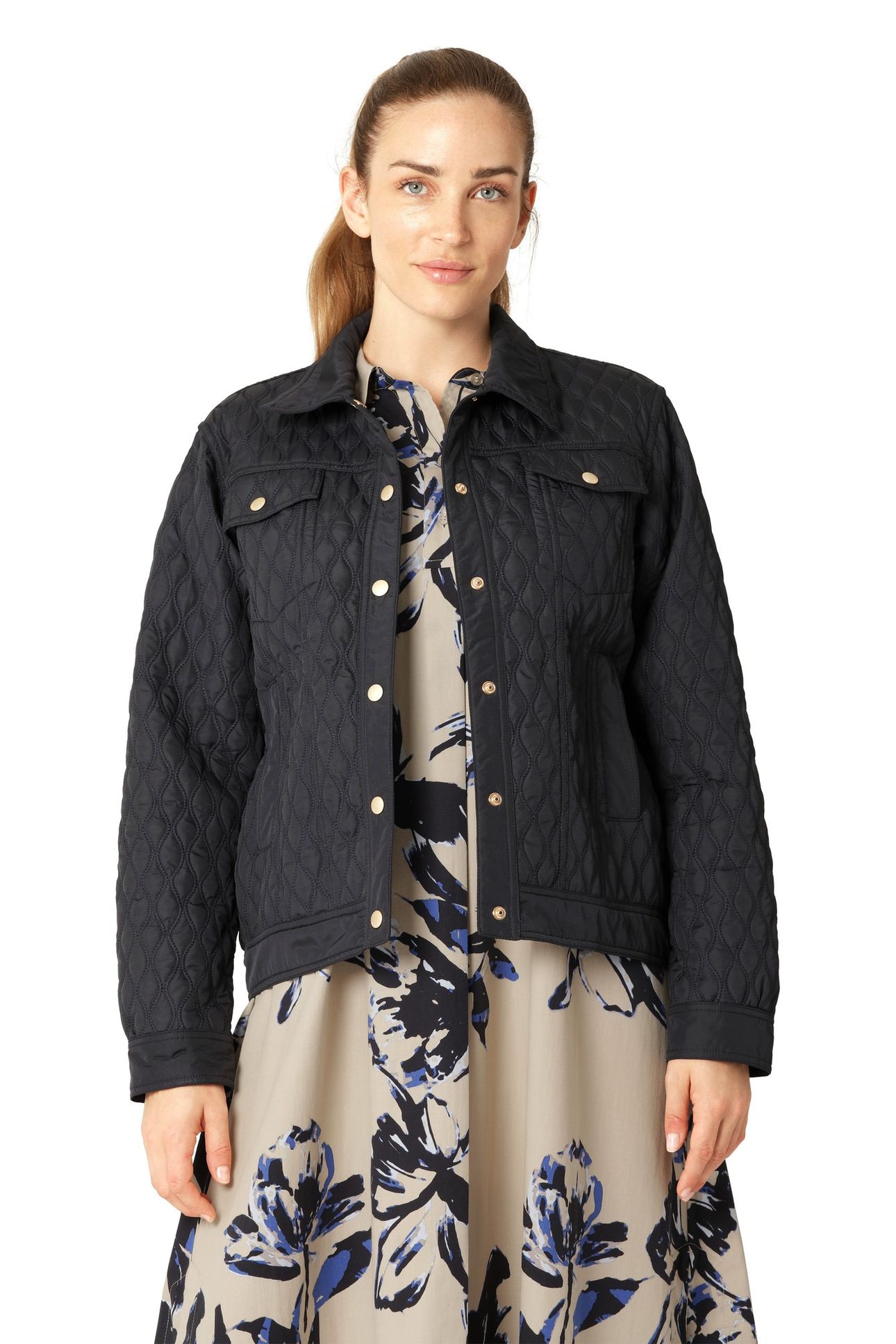 ALLY03 QUILT JACKETS DARK INDIGO 2