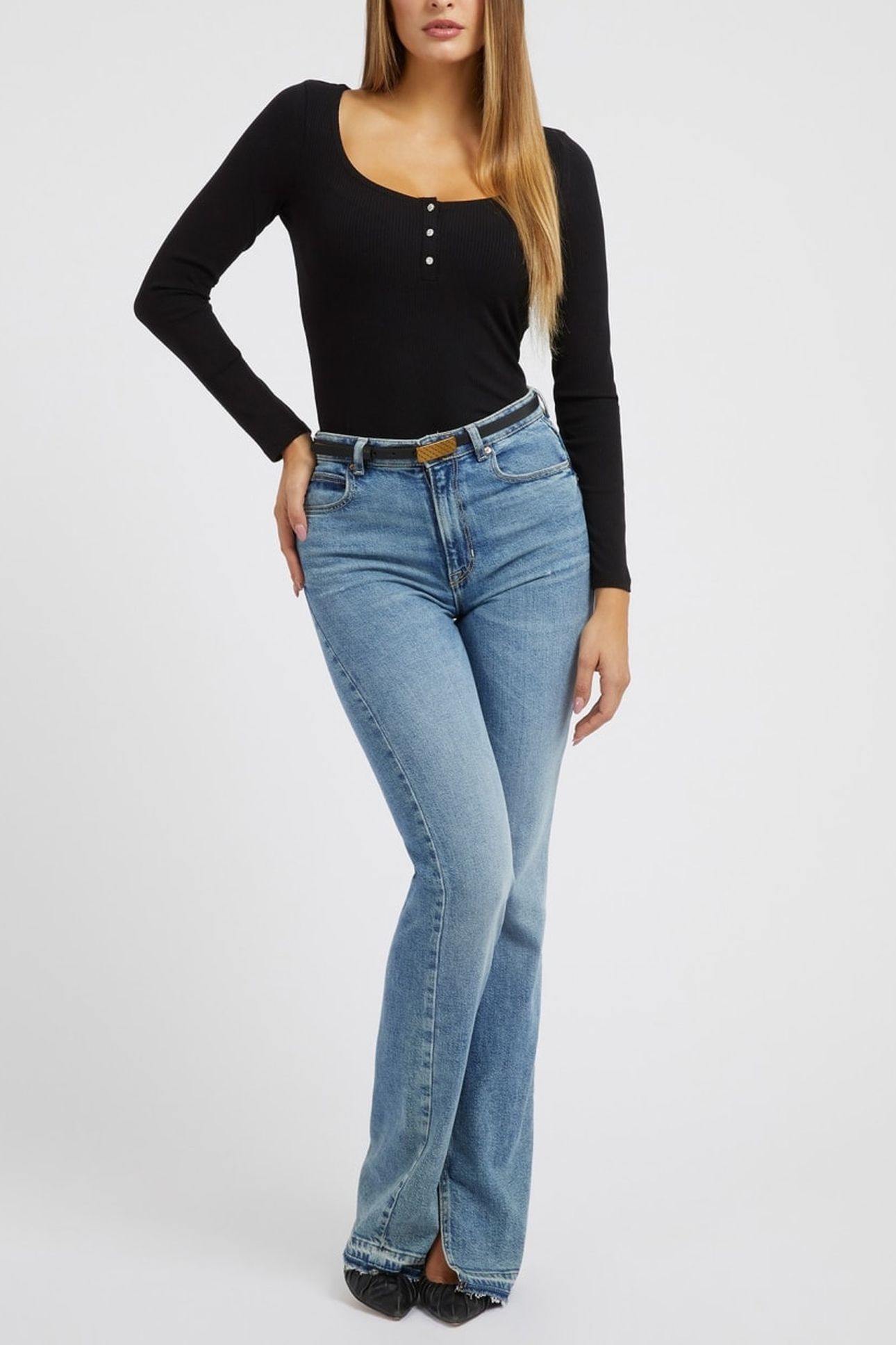 MARCIANO BY GUESS LS KARLEE JEWEL BTN JET BLACK 2