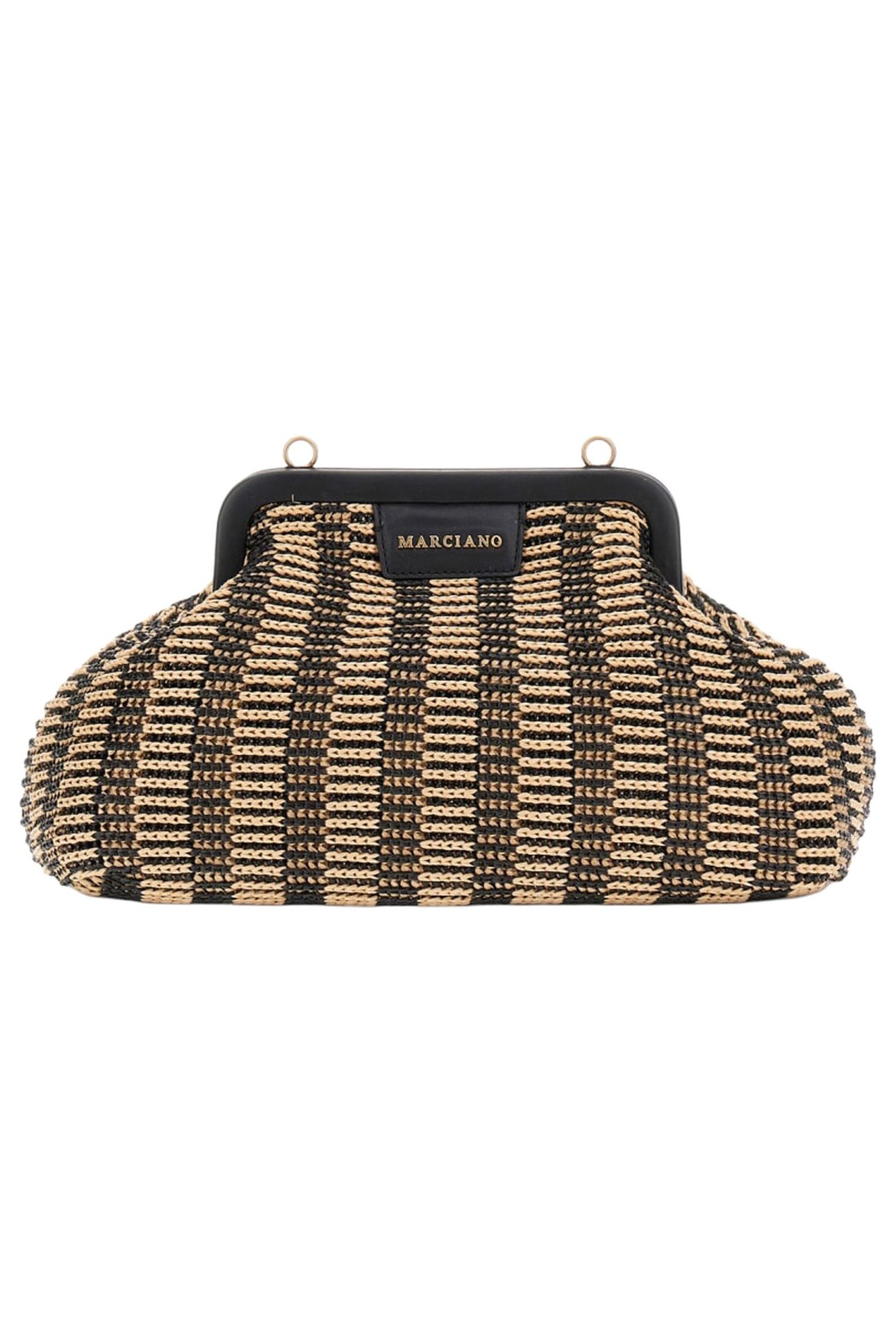MARCIANO BY GUESS RAFFIA POUCH BLACK/NATURAL 3
