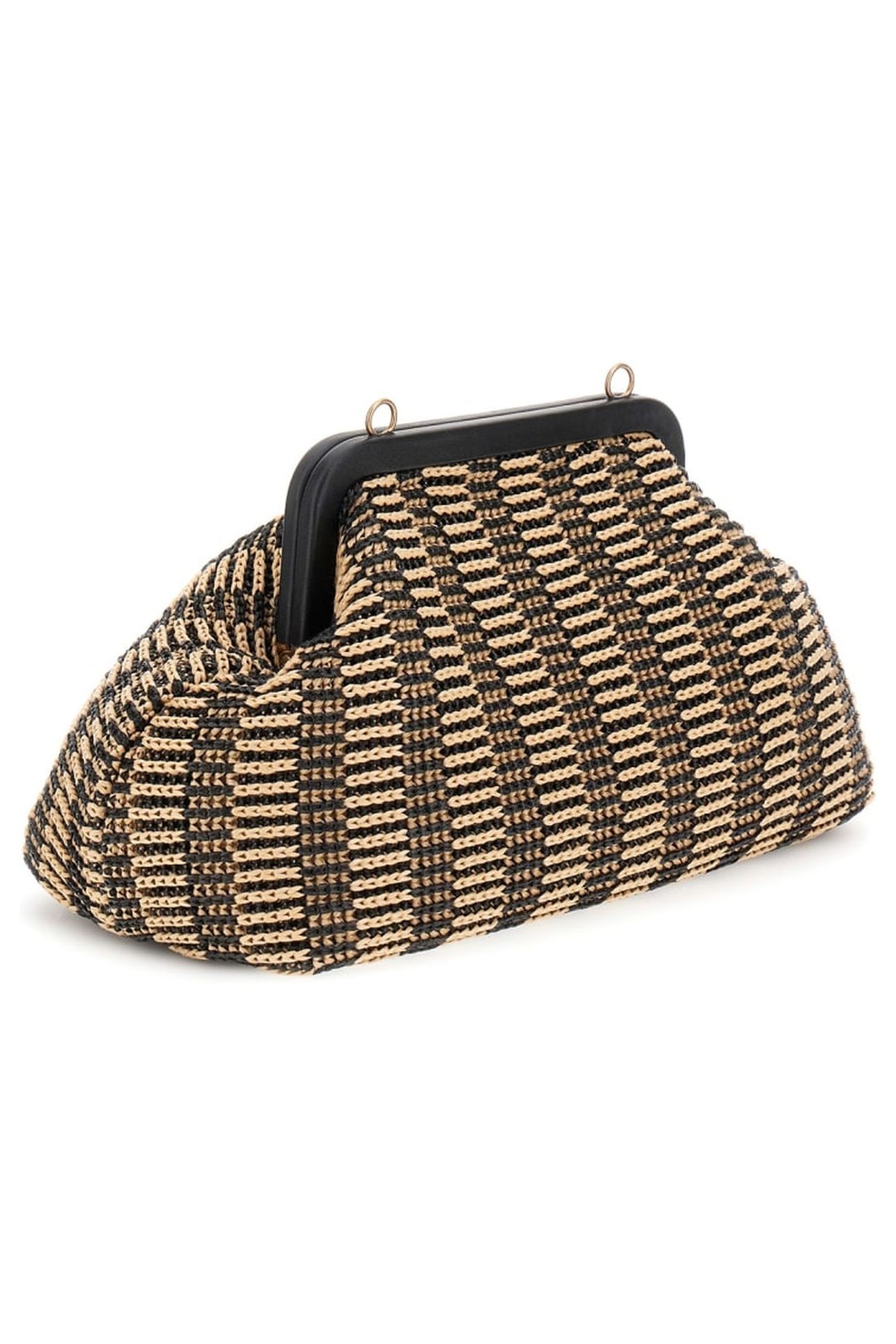 MARCIANO BY GUESS RAFFIA POUCH BLACK/NATURAL 4