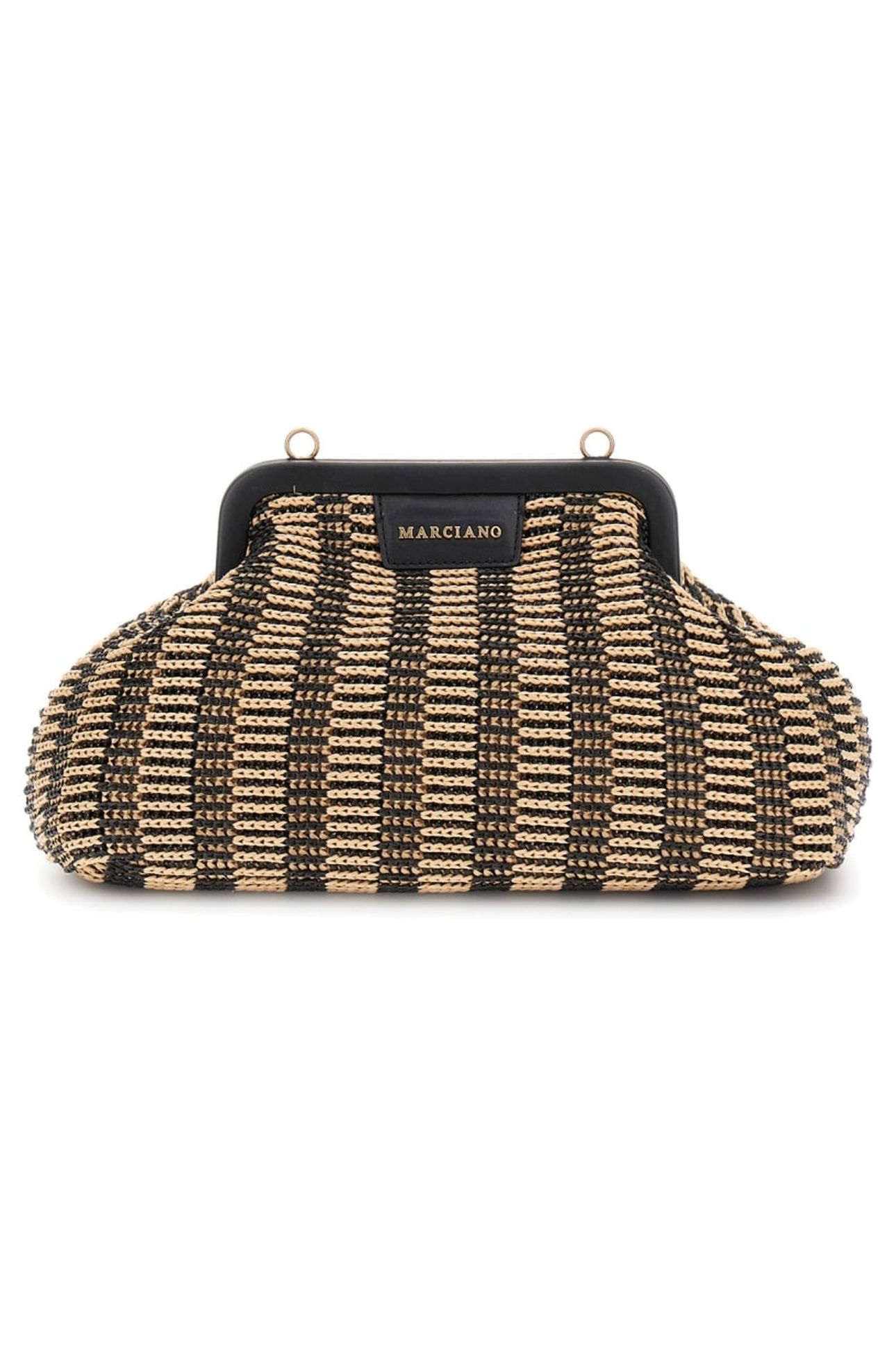 MARCIANO BY GUESS RAFFIA POUCH BLACK/NATURAL 6