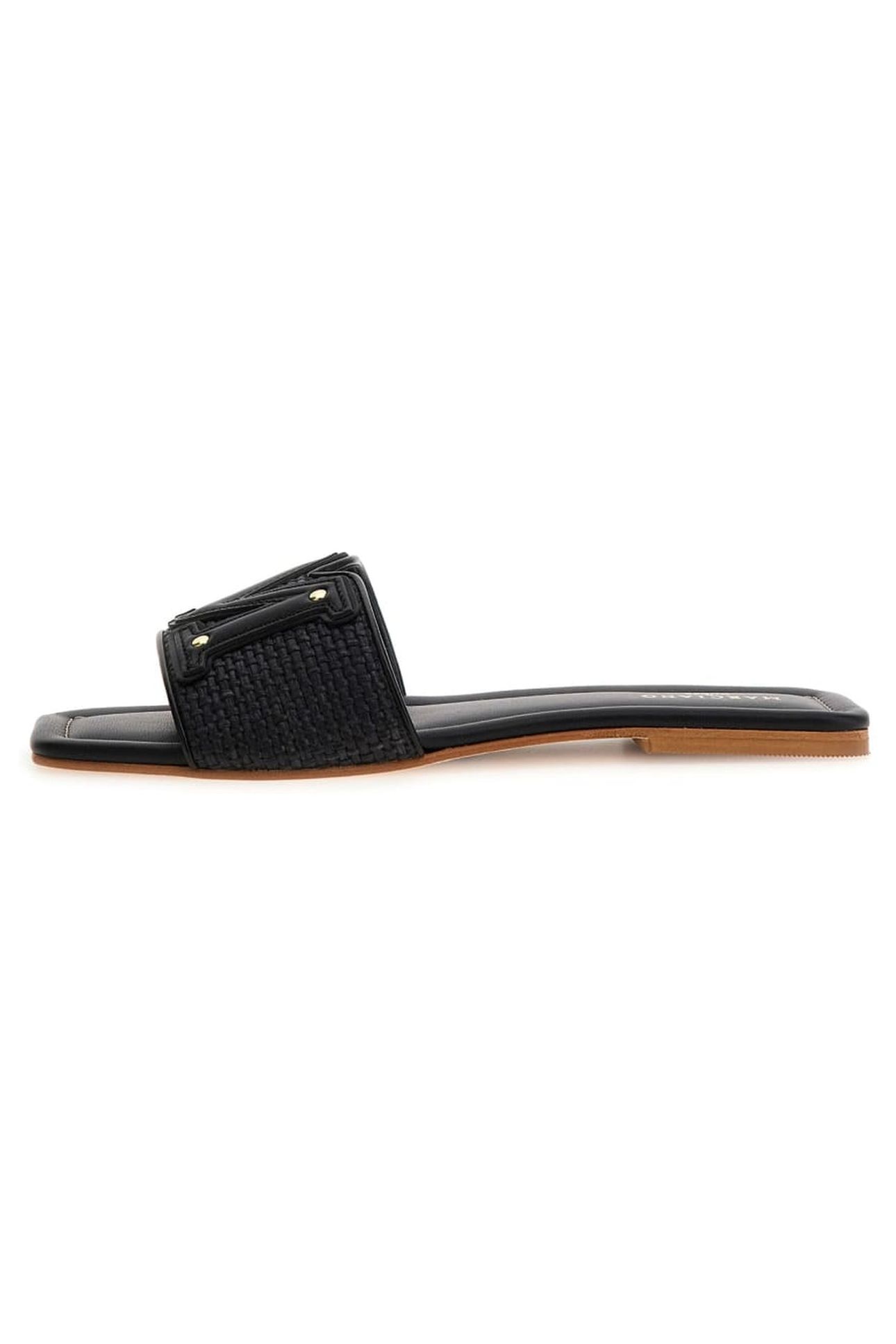 MARCIANO BY GUESS RAMADA RAFIA SLIDE JET BLACK 4