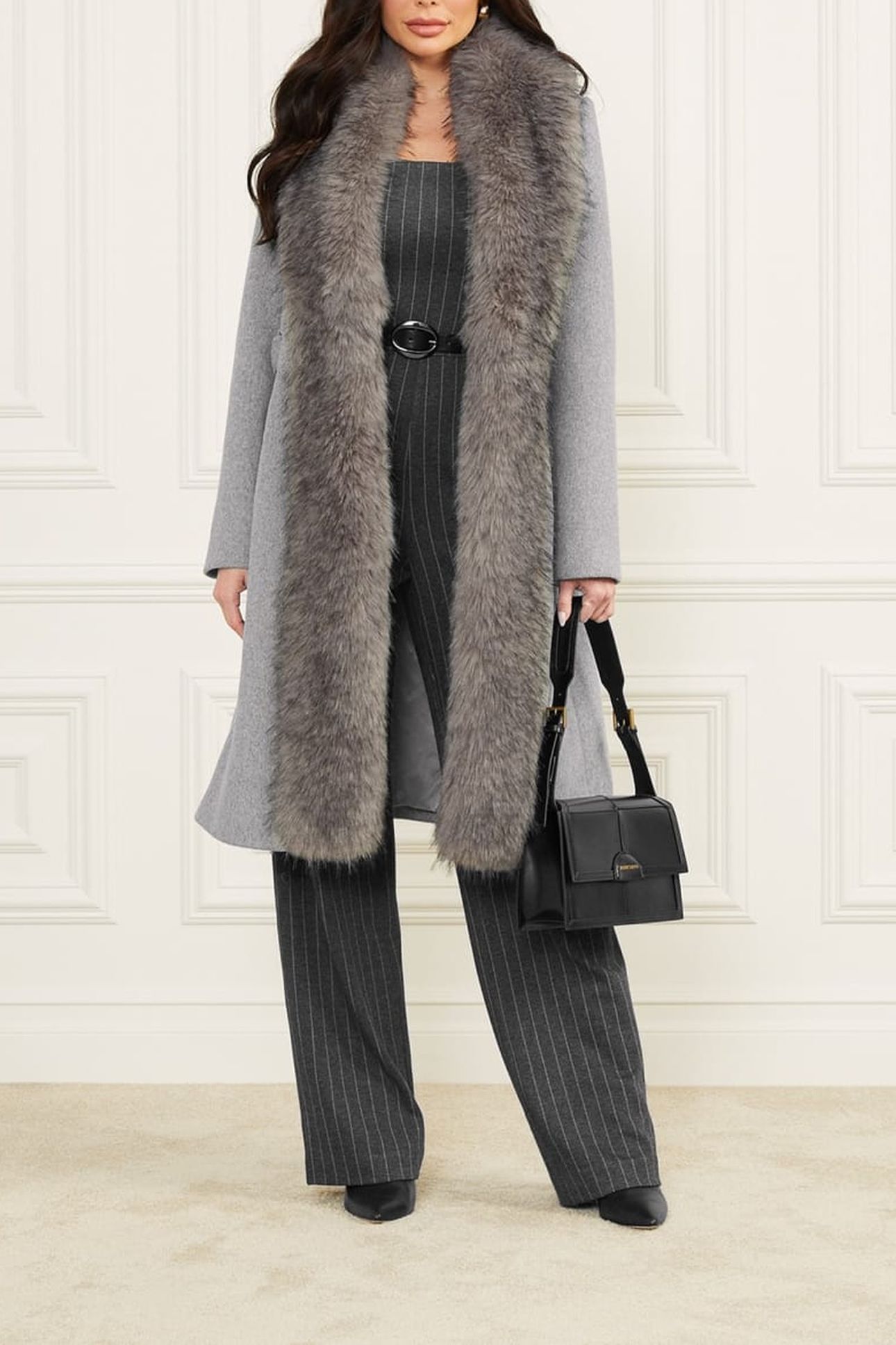 MARCIANO BY GUESS VALERIE COAT HEATHER MEDIUM GREY 2