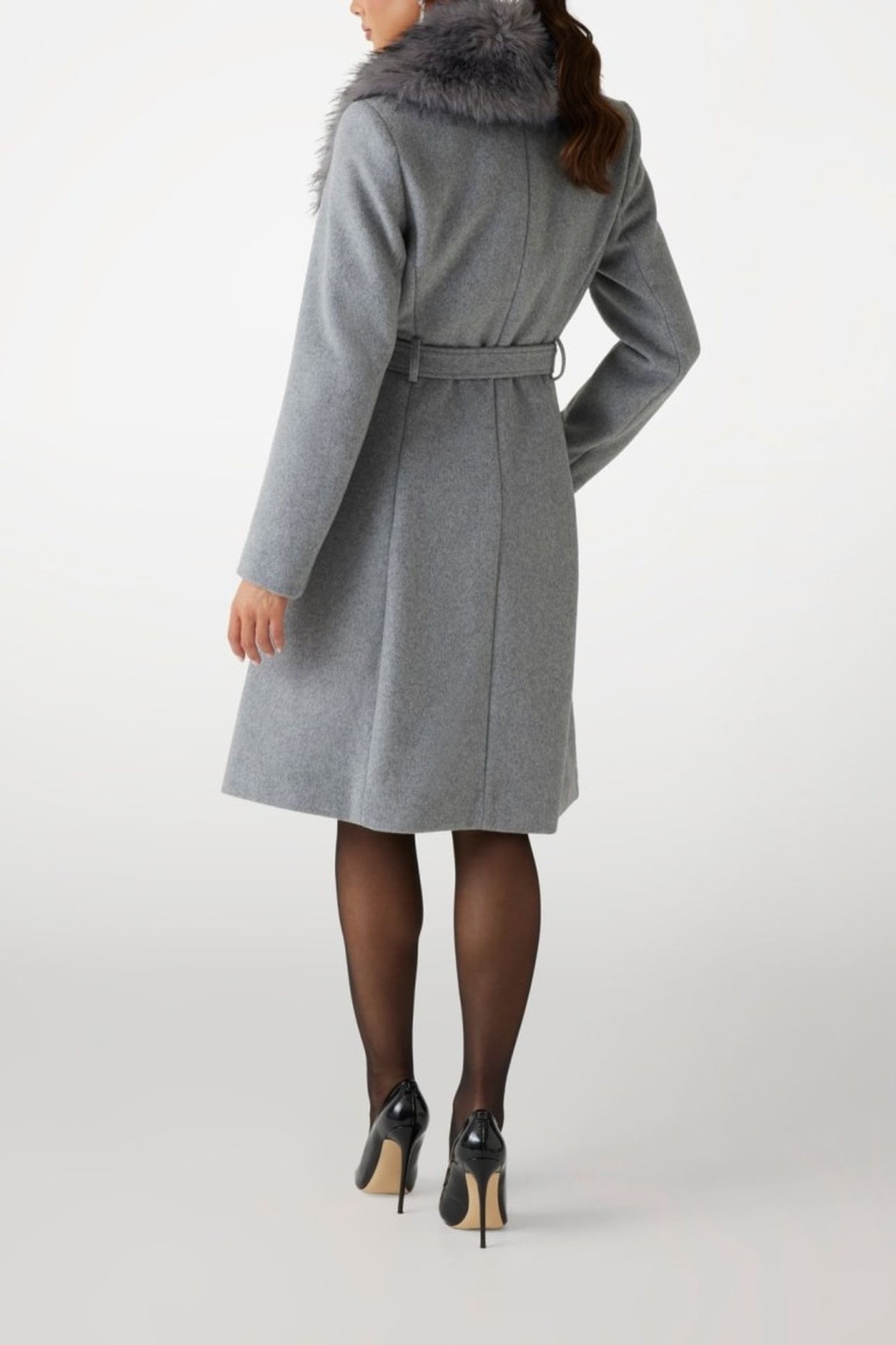 MARCIANO BY GUESS VALERIE COAT HEATHER MEDIUM GREY 5