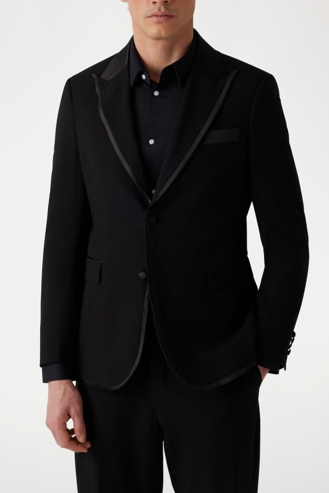 MARCIANO BY GUESS ALAIN 2B PEAK BLAZER JET BLACK A996 2