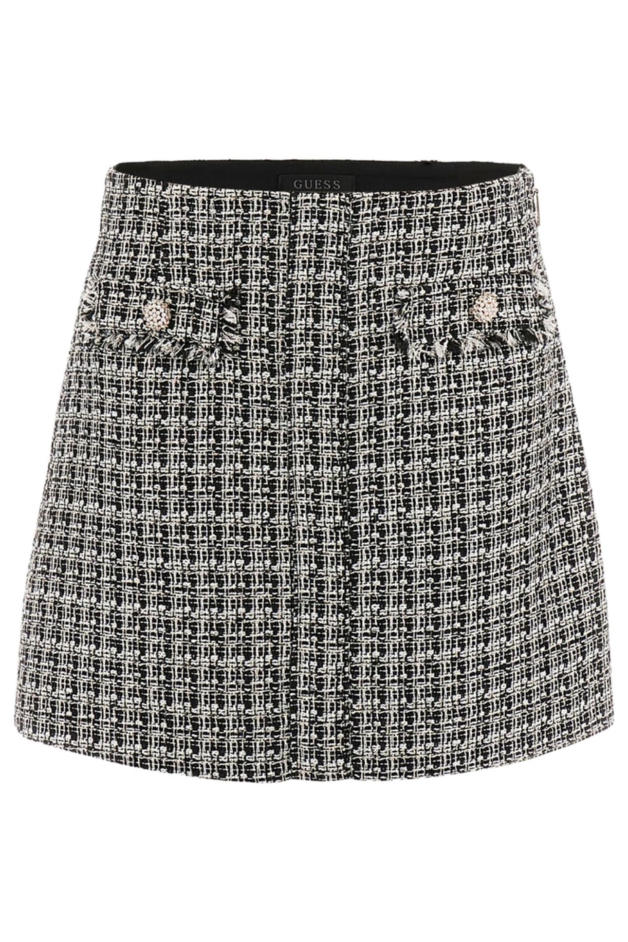GUESS ECO DAPHNEE MINI FLAP SK BLACK AND WHITE TWEE 4