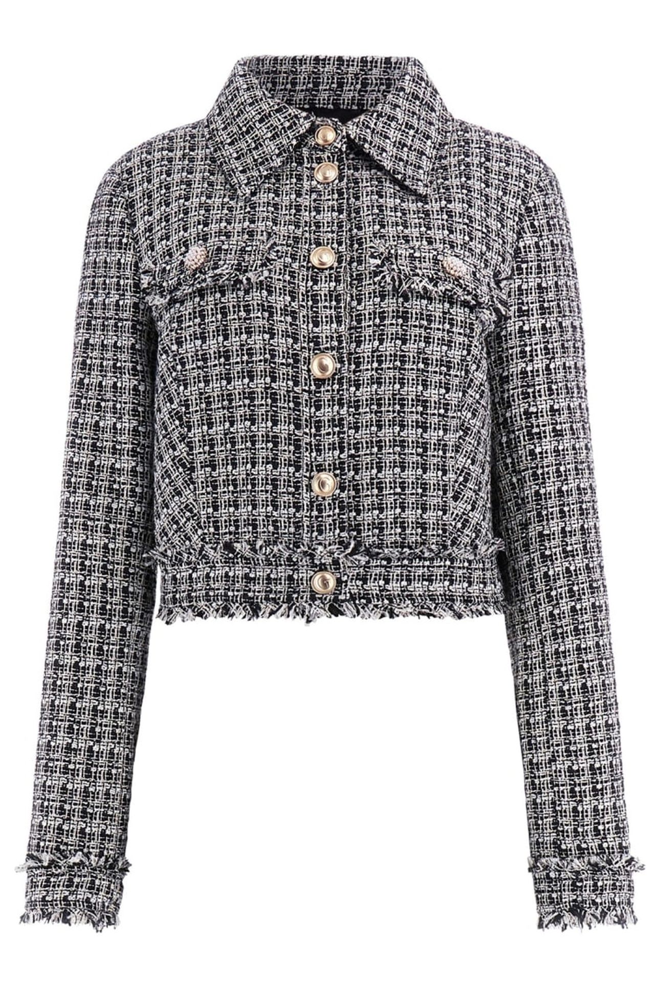 GUESS ECO DAPHNEE CROPPED JACK BLACK AND WHITE TWEE 6