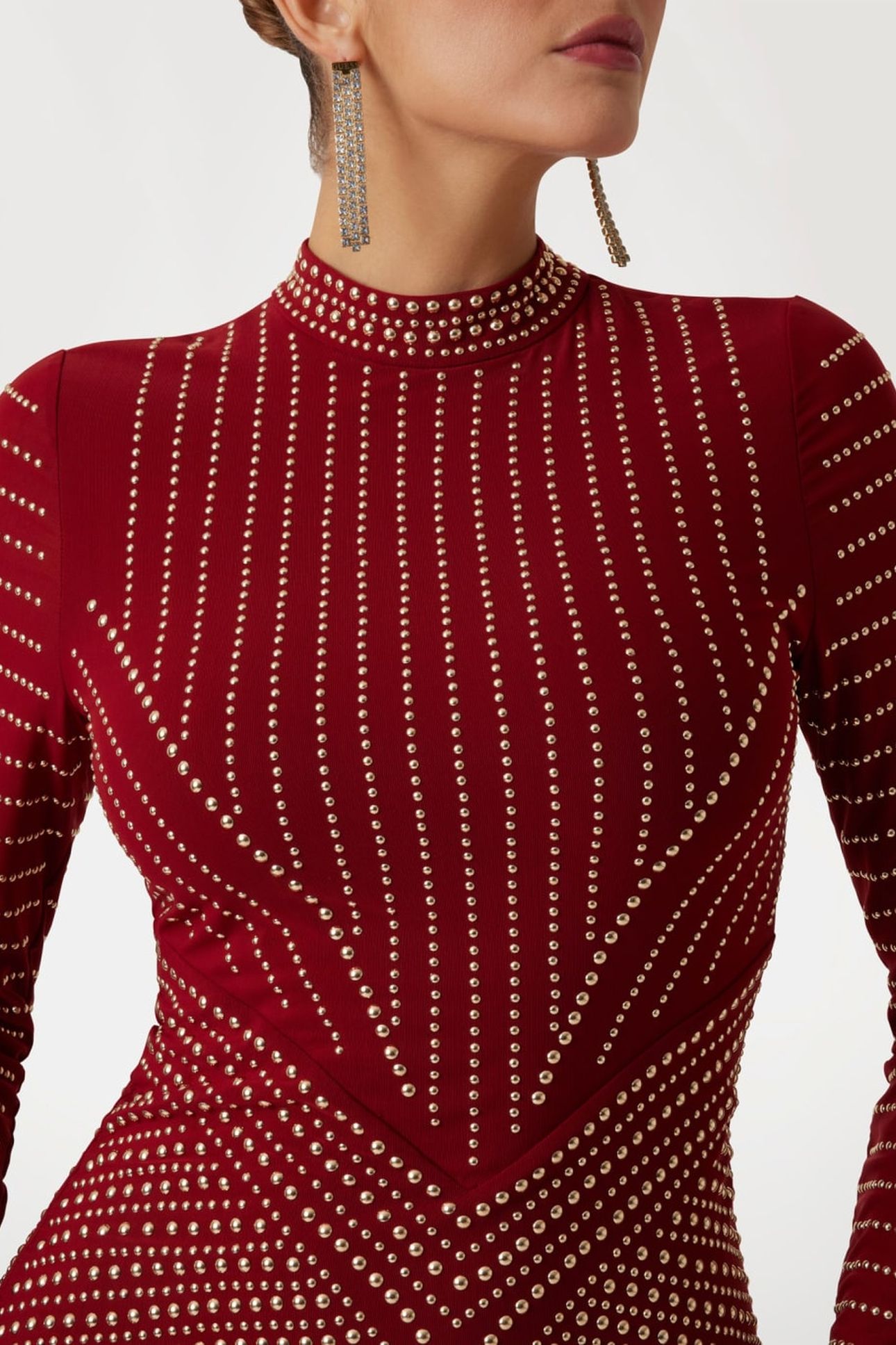MARCIANO BY GUESS KRISTAL DRESS DARK JAM RED 6