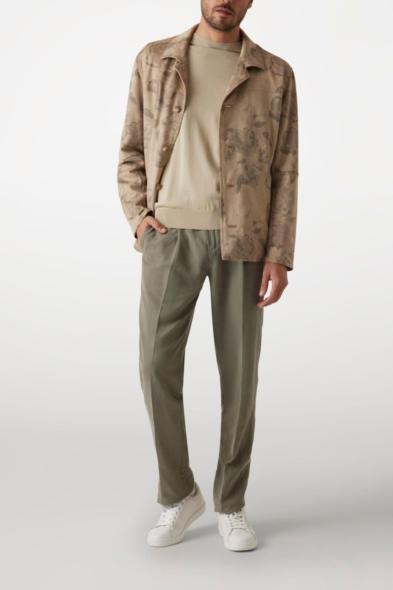 MARCIANO BY GUESS REAL PRINTED SUEDE J BEIGE FLOWER PRINT 1