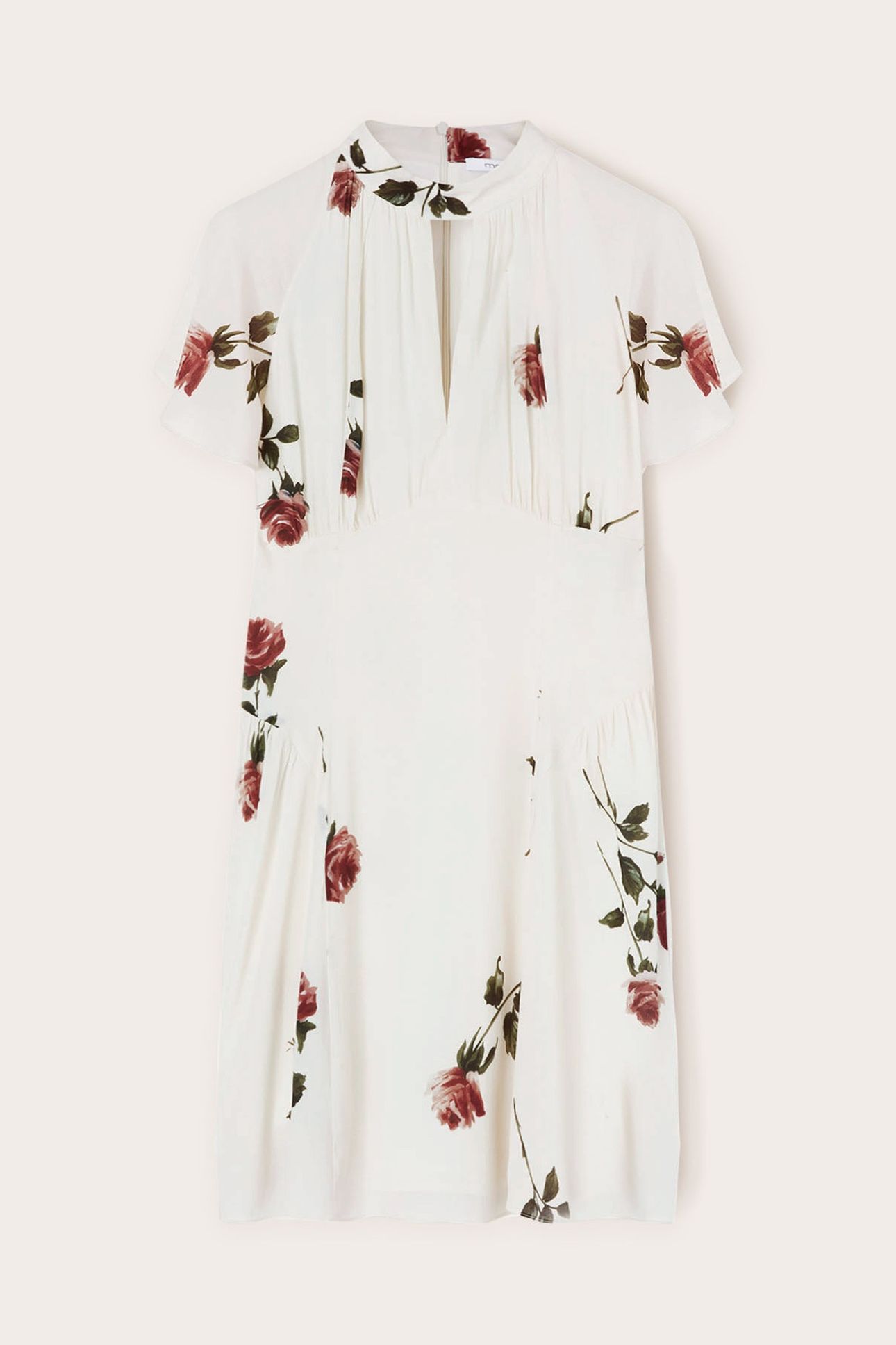 FLORAL PATTERN MINI DRESS WHITE 4