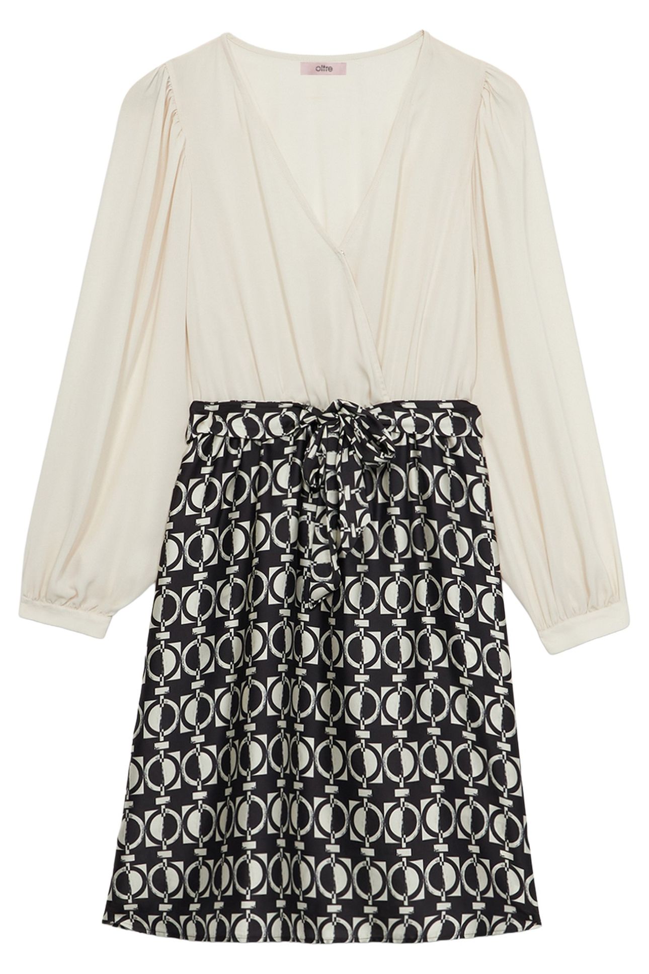 DRESS WITH PATTERNED SKIRT MULTICOLOR 3