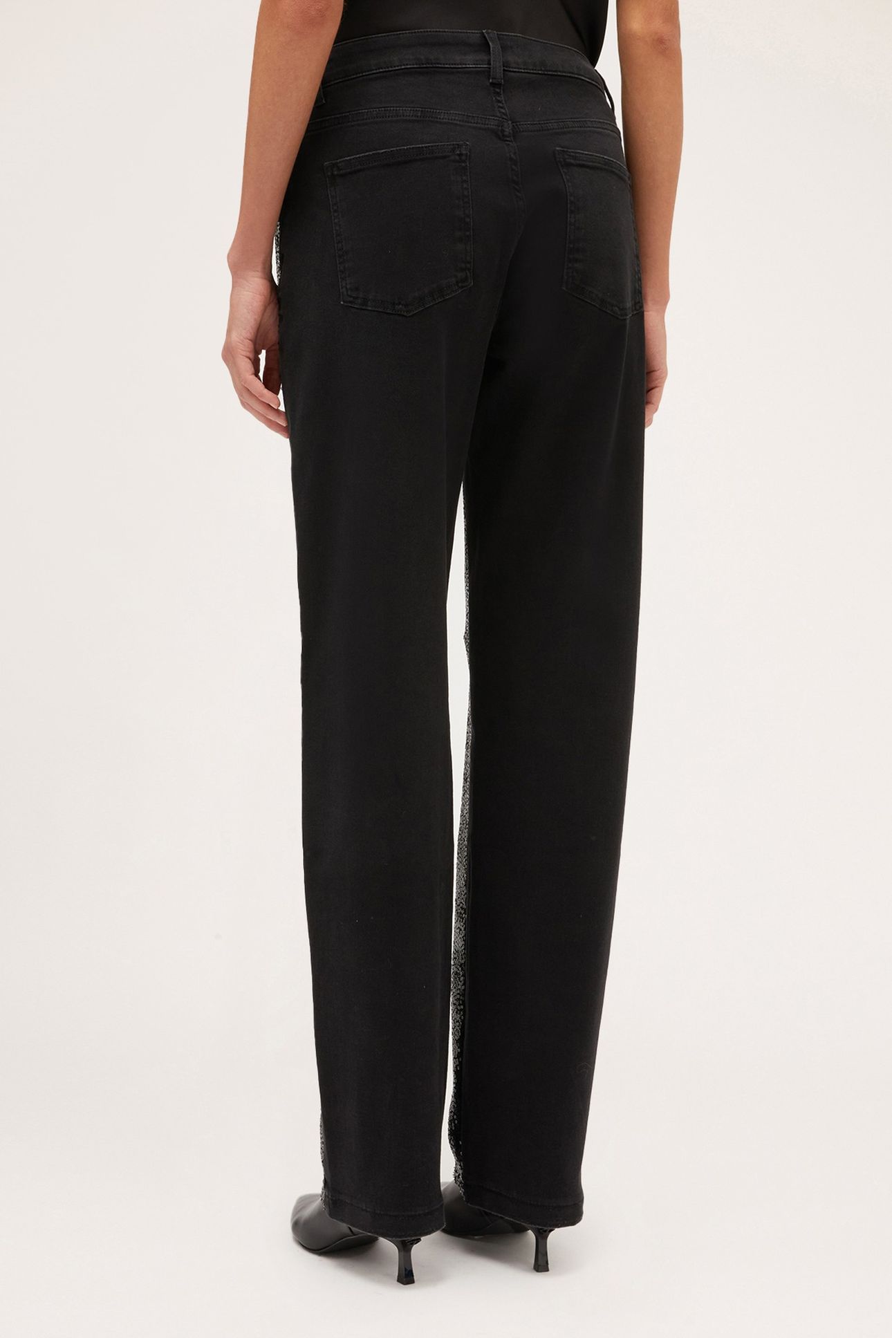 FULL SEQUIN WIDE JEANS BLACK 3