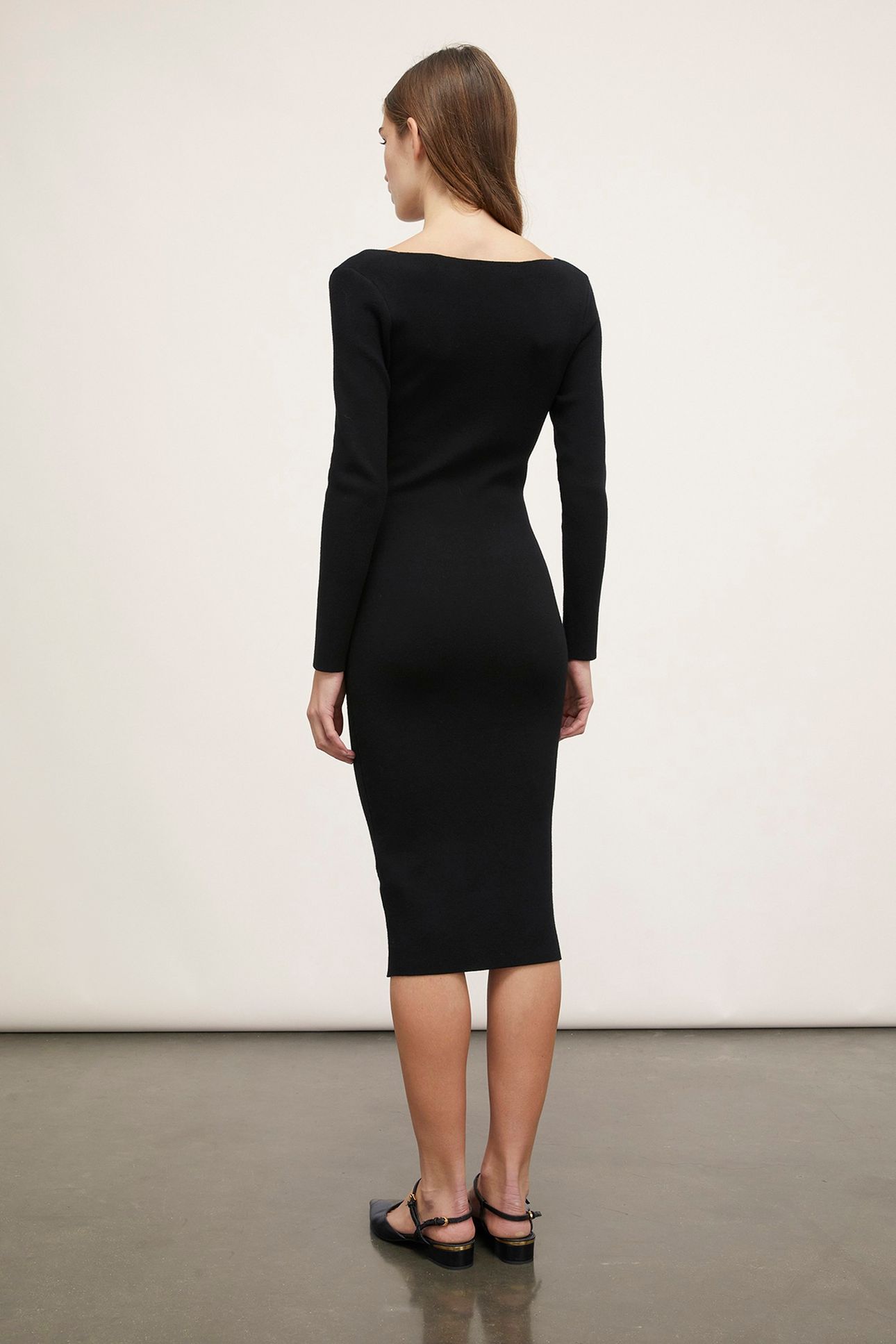 SOFT VISCOSE KNIT SHEATH DRESS BLACK 3