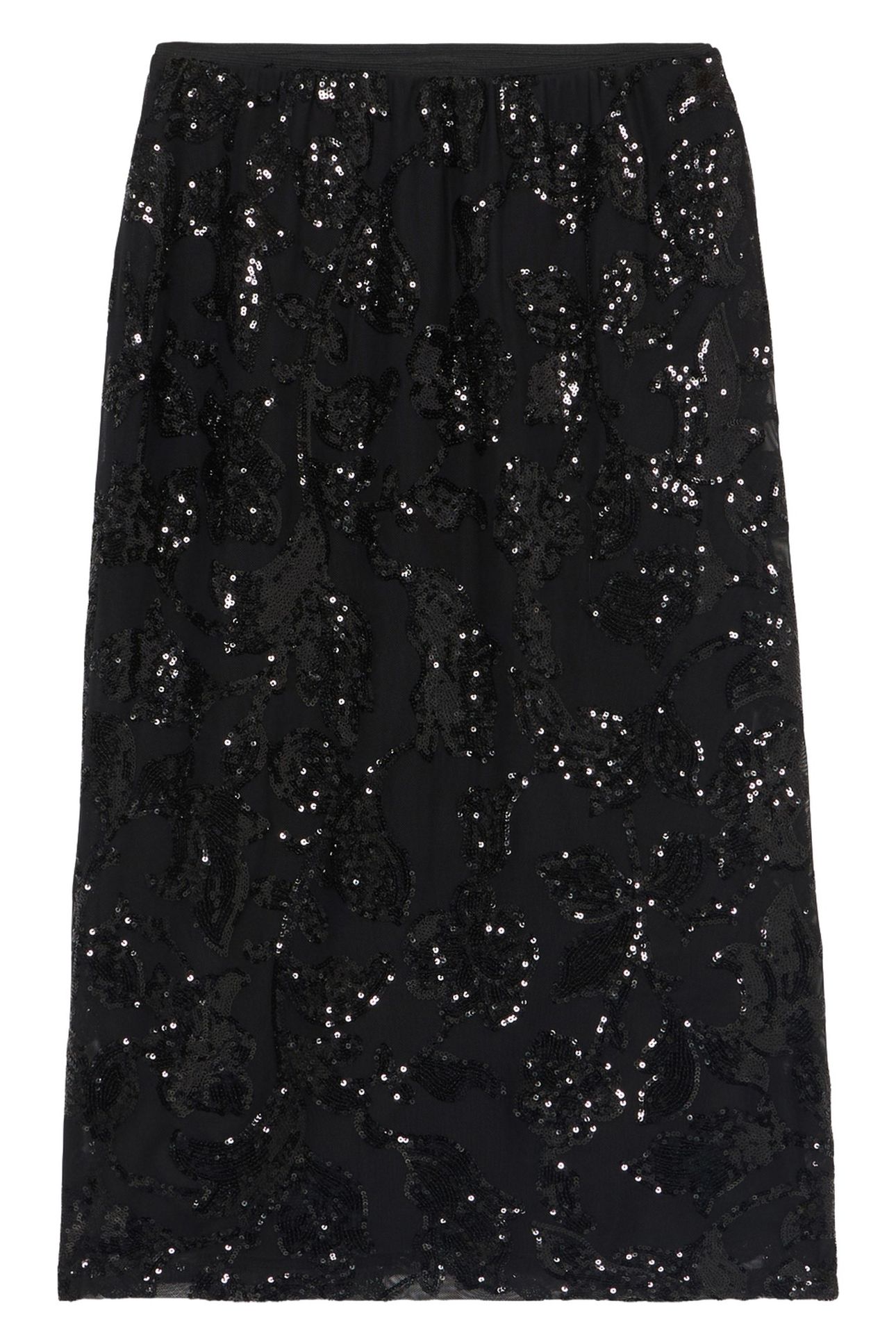 TULLE AND SEQUIN PENCIL SKIRT BLACK 2