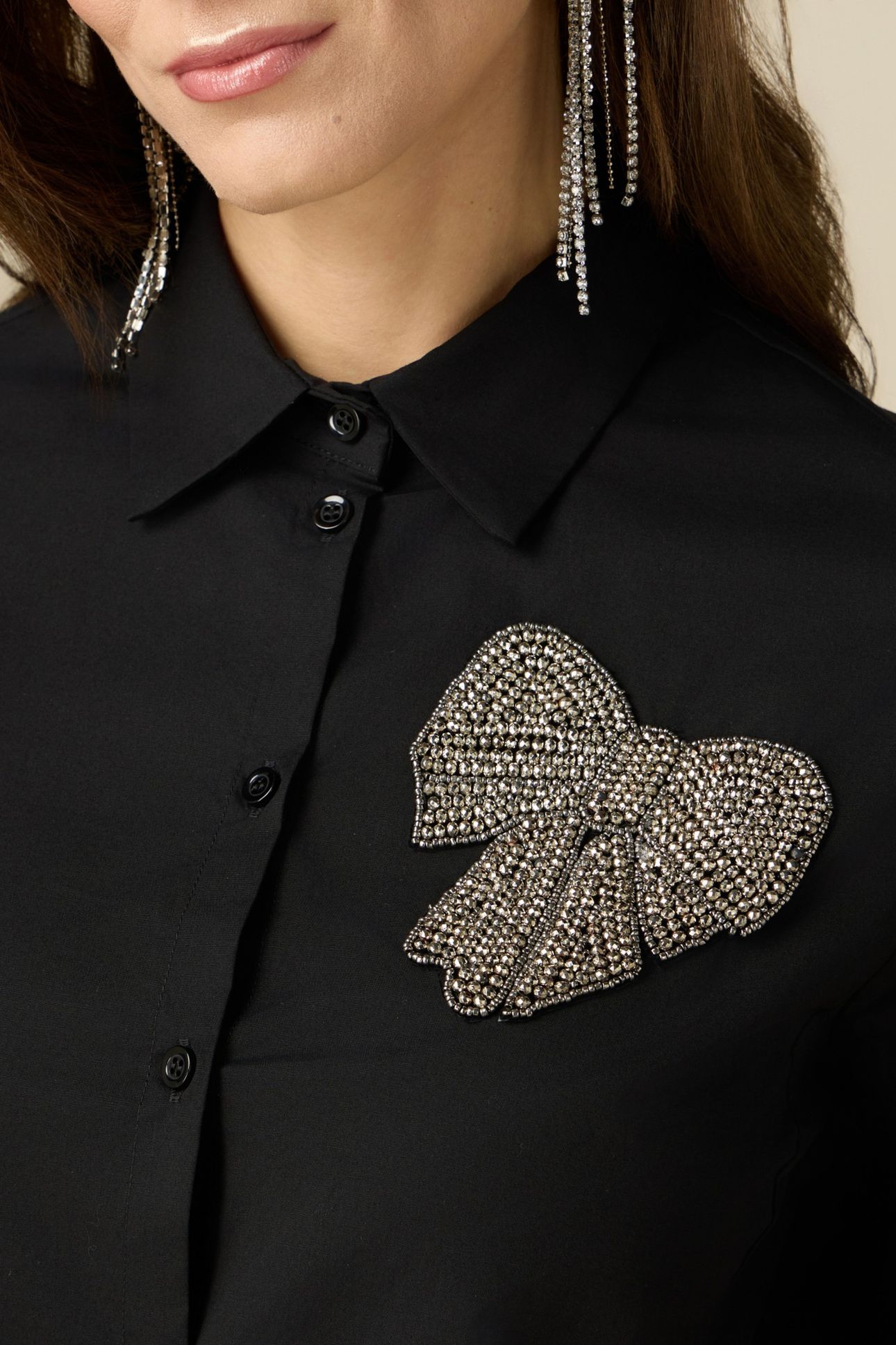 SHIRT WITH JEWEL EMBROIDERY BLACK 4