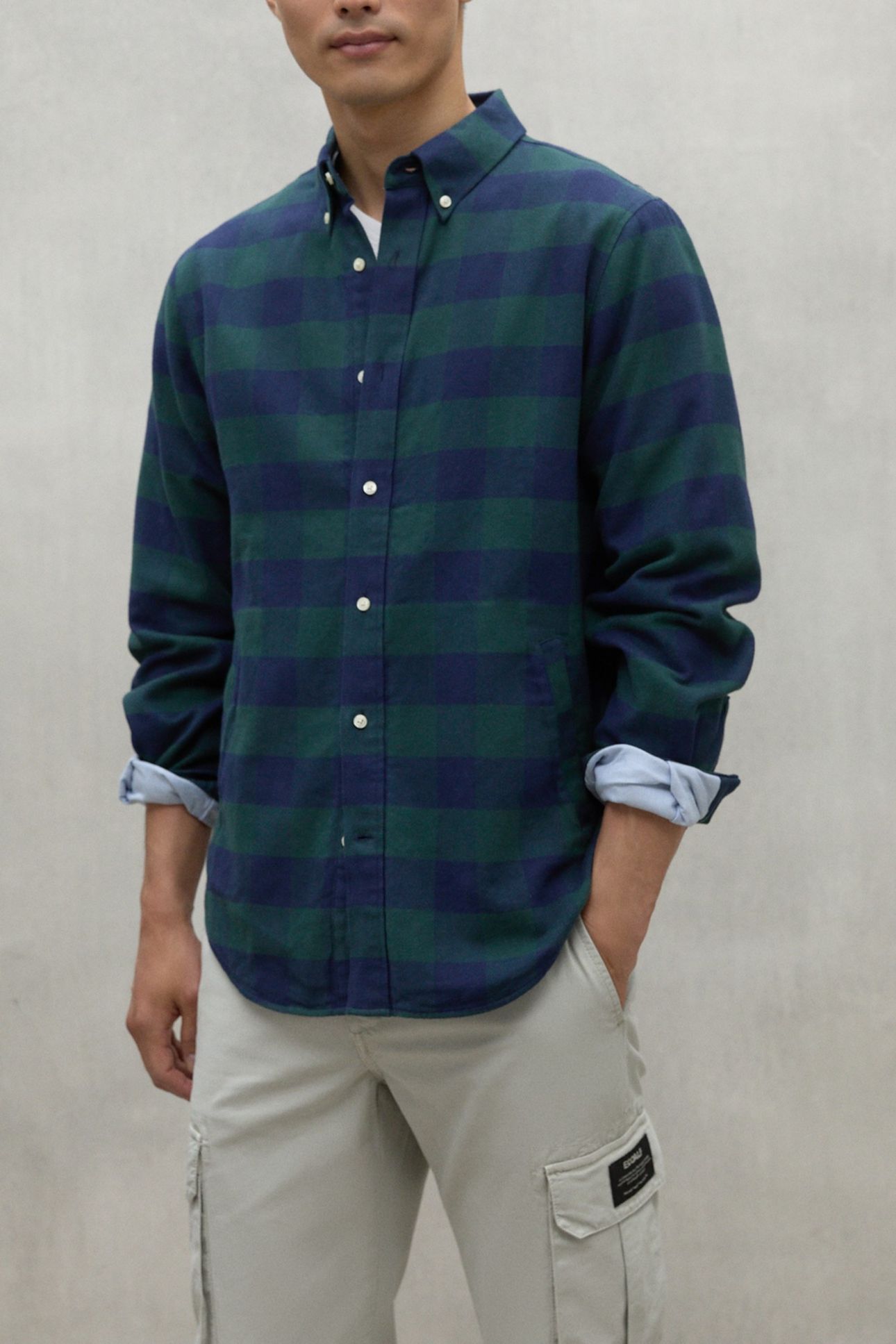 GASTONALF SHIRT WOODLAND GREEN / DEEP NAVY 2