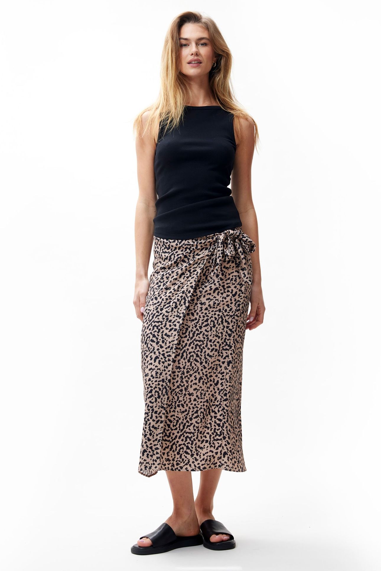 LEOPARD WRAP SKIRT SESAME 1
