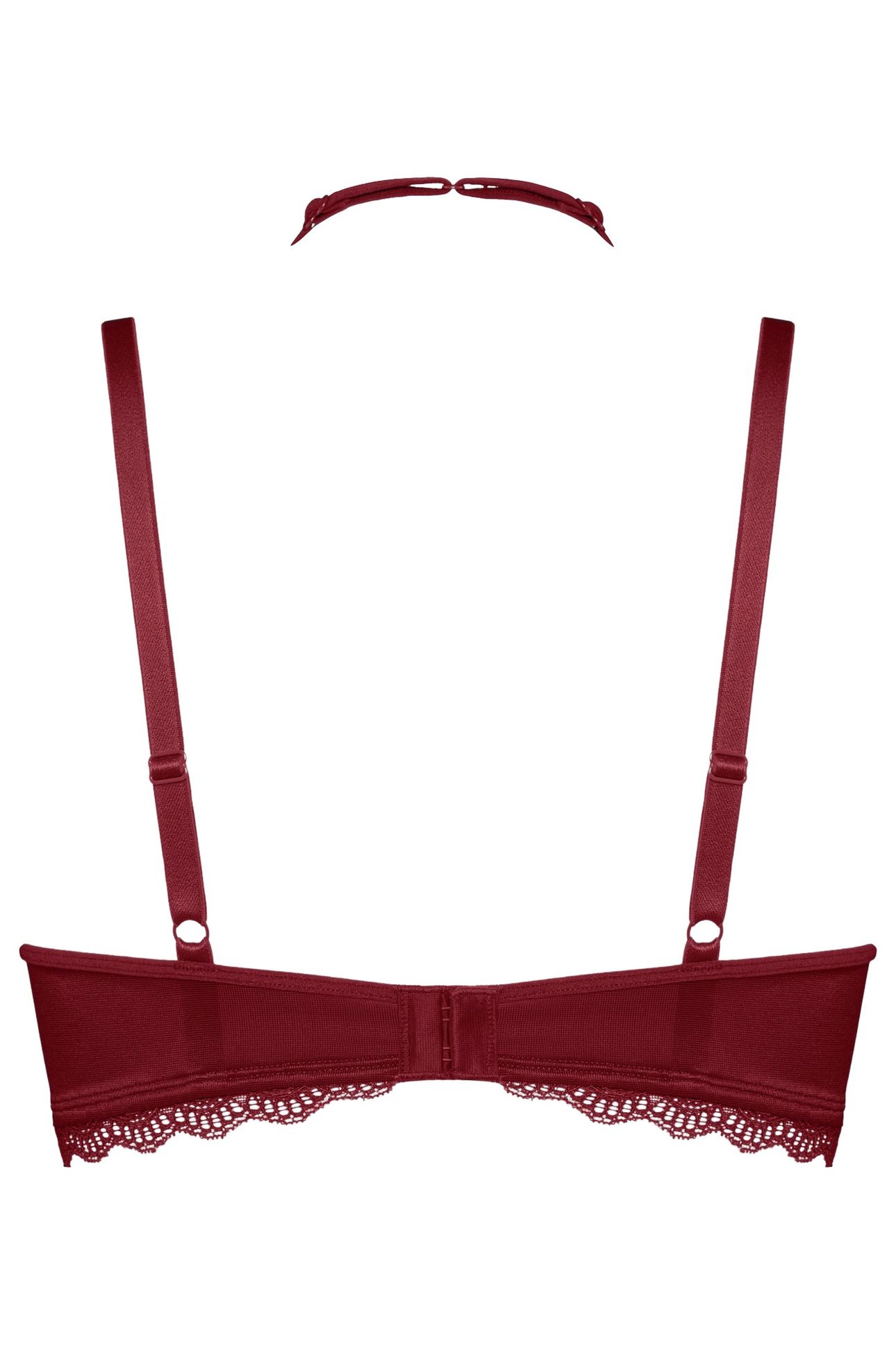 CARITA CABERNET RED AND LACE BALCONY BRA 3