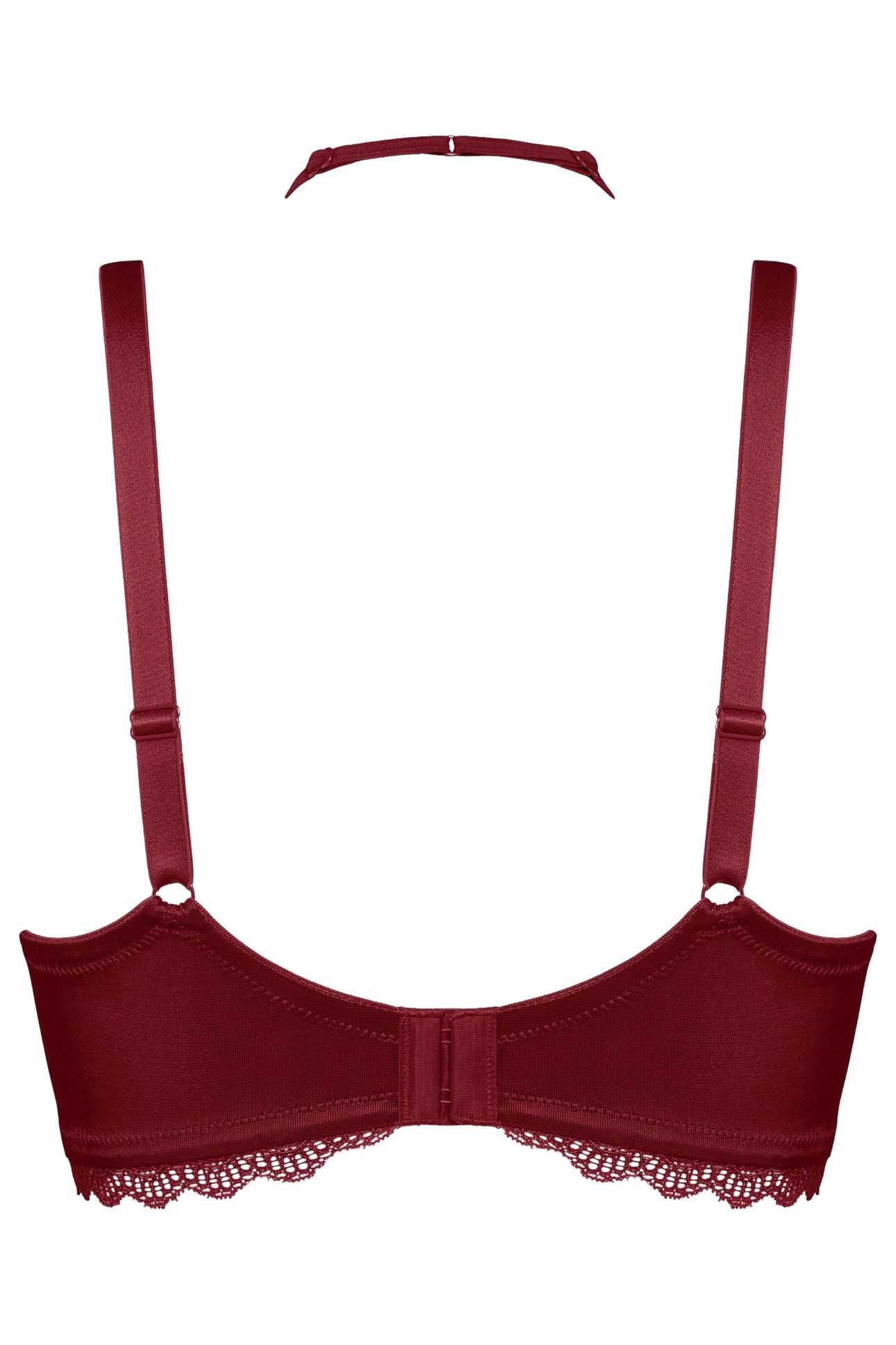 CARITA CABERNET RED AND LACE BALCONY BRA 2