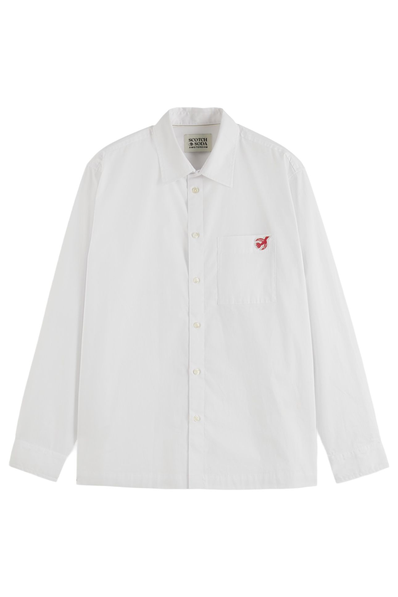 CORE - THE FREE SPIRIT PEACE BIRD POPLIN SHIRT WHITE/PASTEL 1