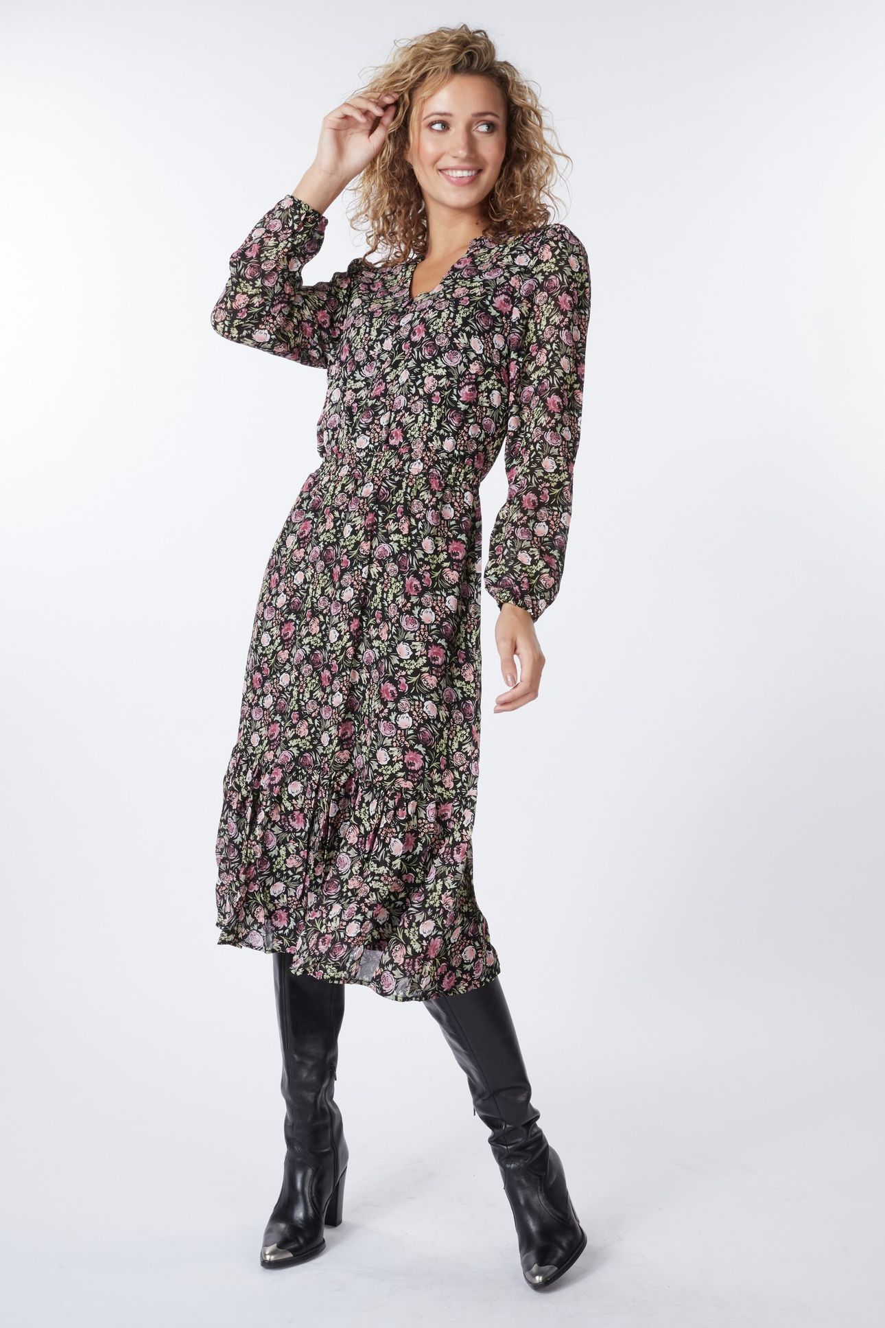 DRESS MIDI SOFT DECO PRINT PRINT 1