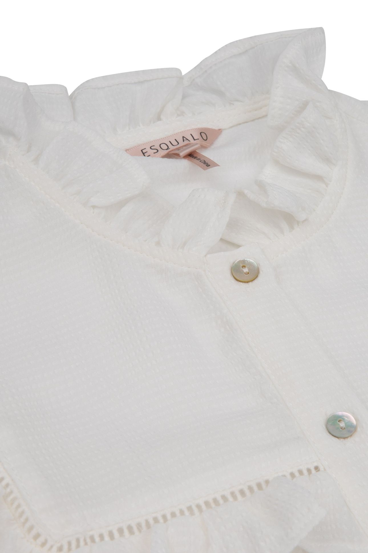 BLOUSE RUFFLES STRUCTURED FABRIC OFF WHITE 6