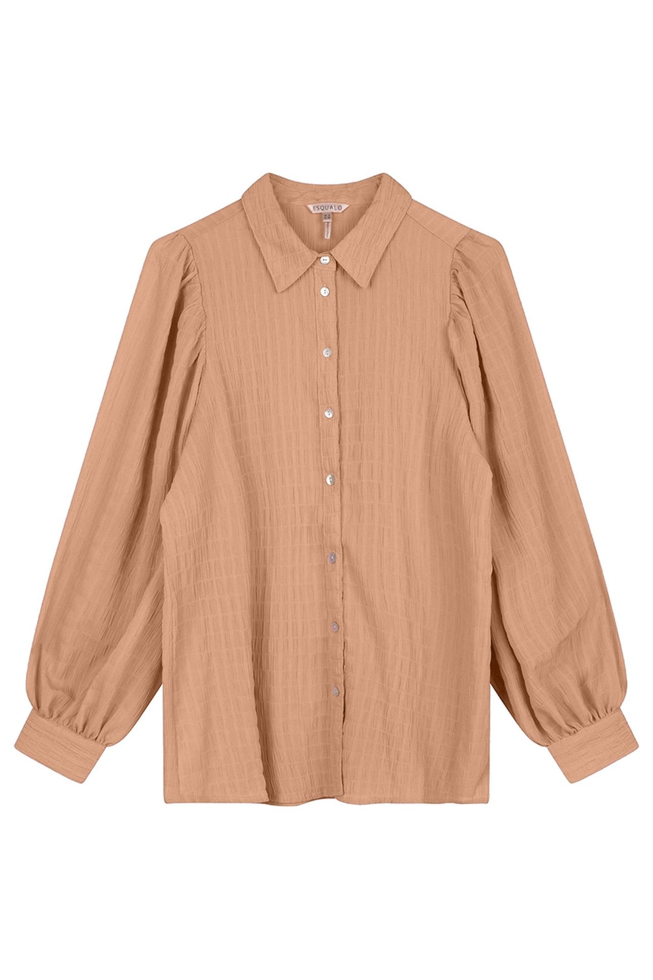 BLOUSE LANTERN CREPE PUFF SHLDR CAMEL 1