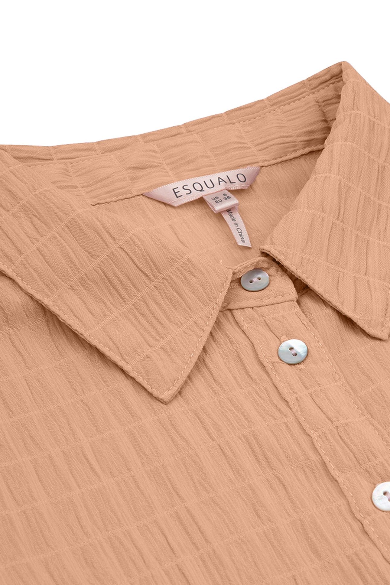 BLOUSE LANTERN CREPE PUFF SHLDR CAMEL 2