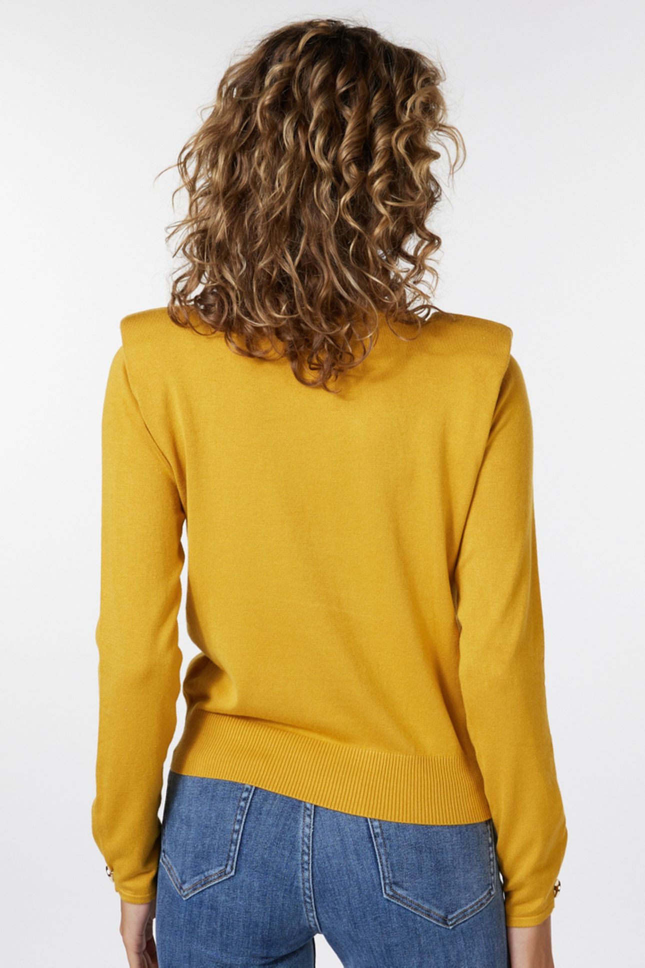 SWEATER BASIC SHOULDER PADS MUSTARD 4