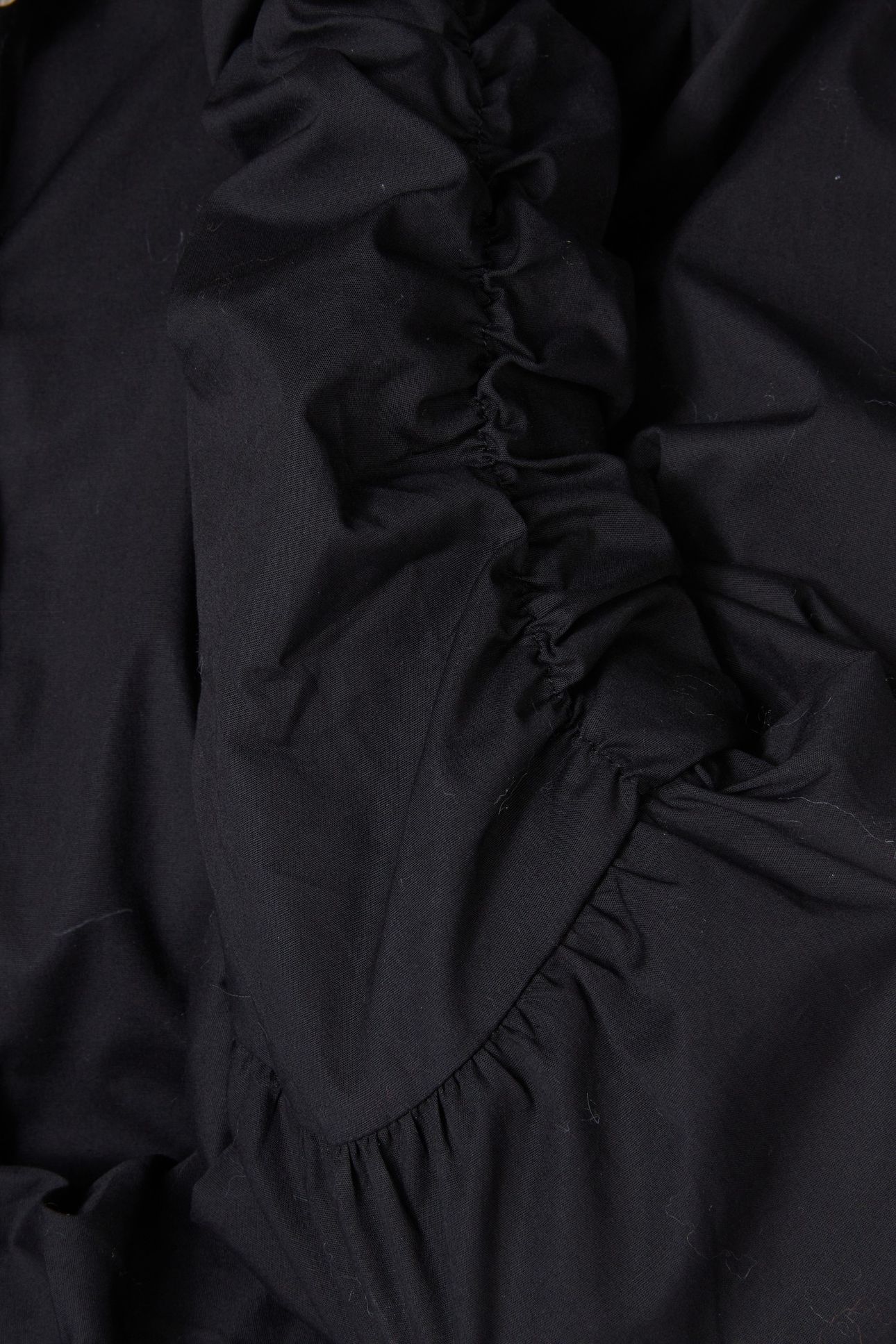 BLOUSE ELASTICATED SLV POPLIN BLACK 6