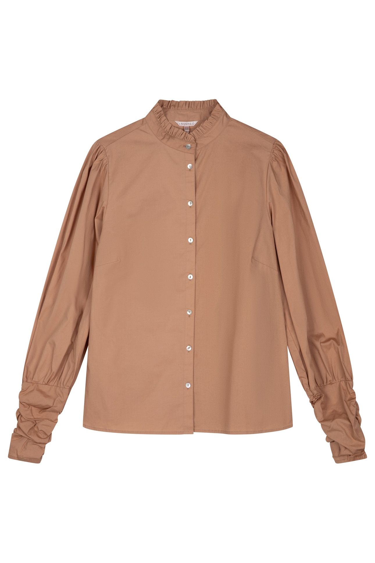 BLOUSE ELASTICATED SLV POPLIN CAMEL 4