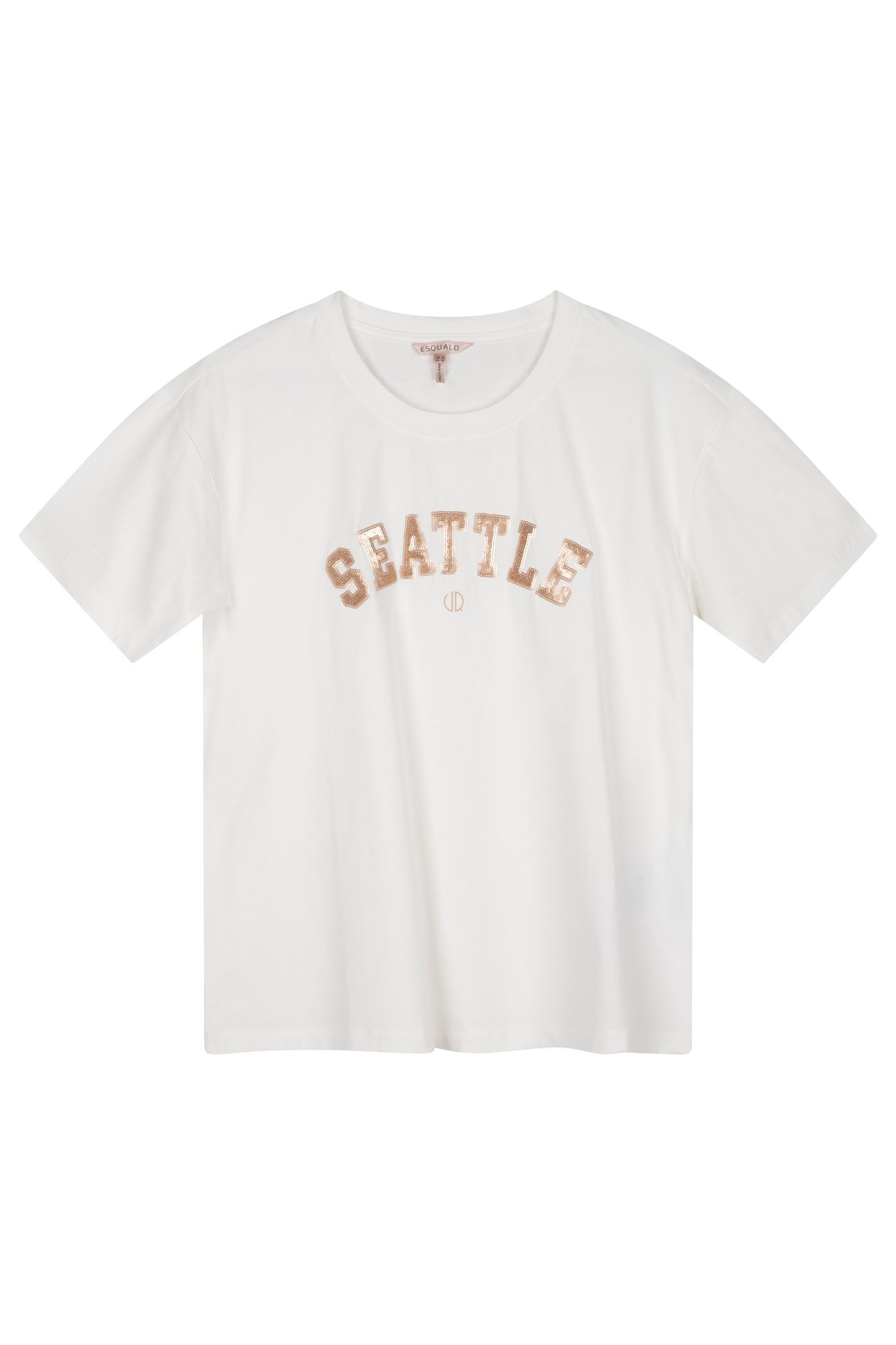 T-SHIRT SEQUINS "SEATTLE" OFF WHITE / GOLD 4