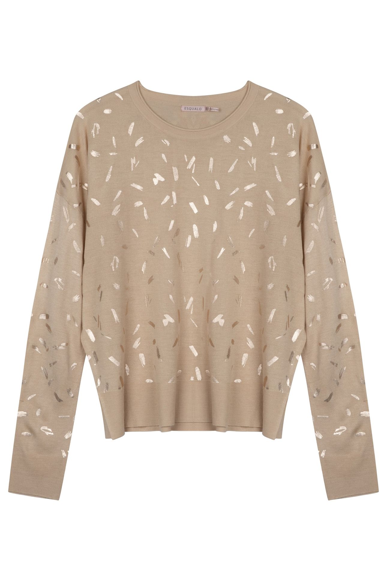 SWEATER FOIL PRINT L/SLV WARM SAND 3